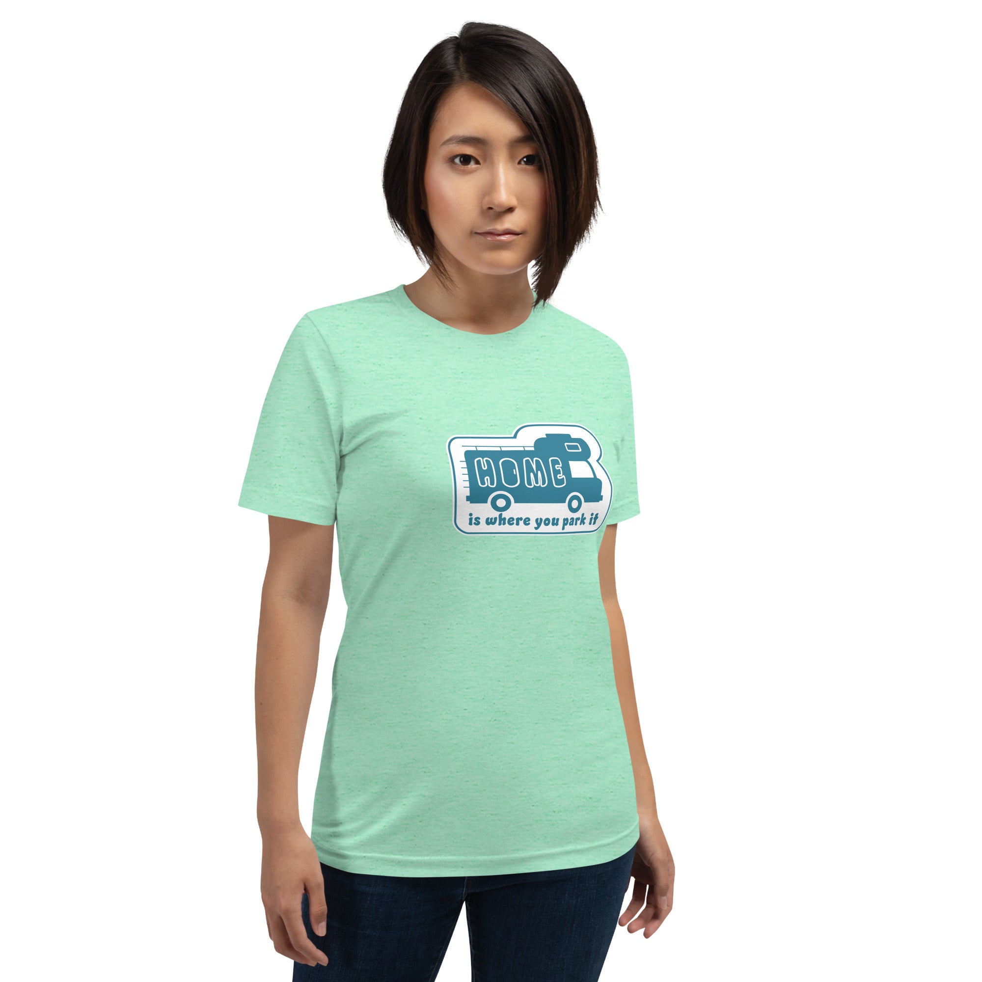 Unisex cotton t-shirt Bold Camper Van on light heather colors