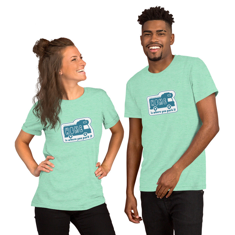 Unisex cotton t-shirt Bold Camper Van on light heather colors