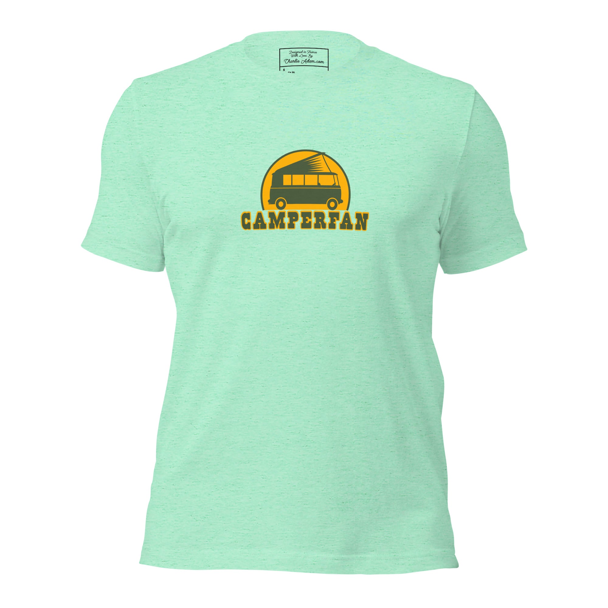 Unisex t-shirt Camperfan on light heather colors
