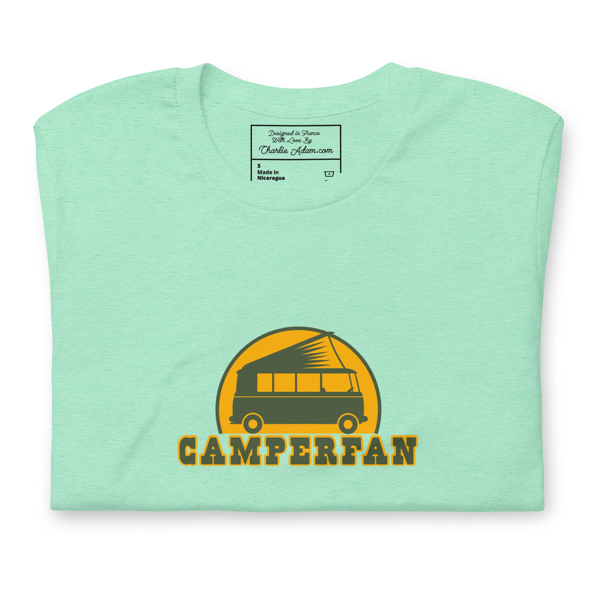 Unisex t-shirt Camperfan on light heather colors