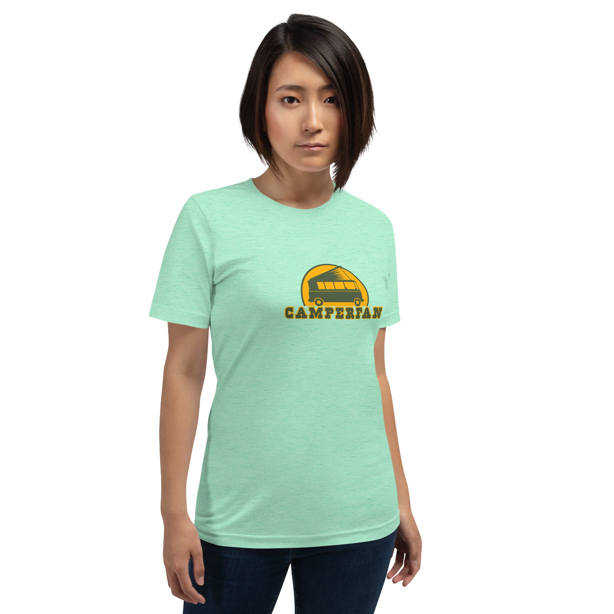 Unisex t-shirt Camperfan on light heather colors