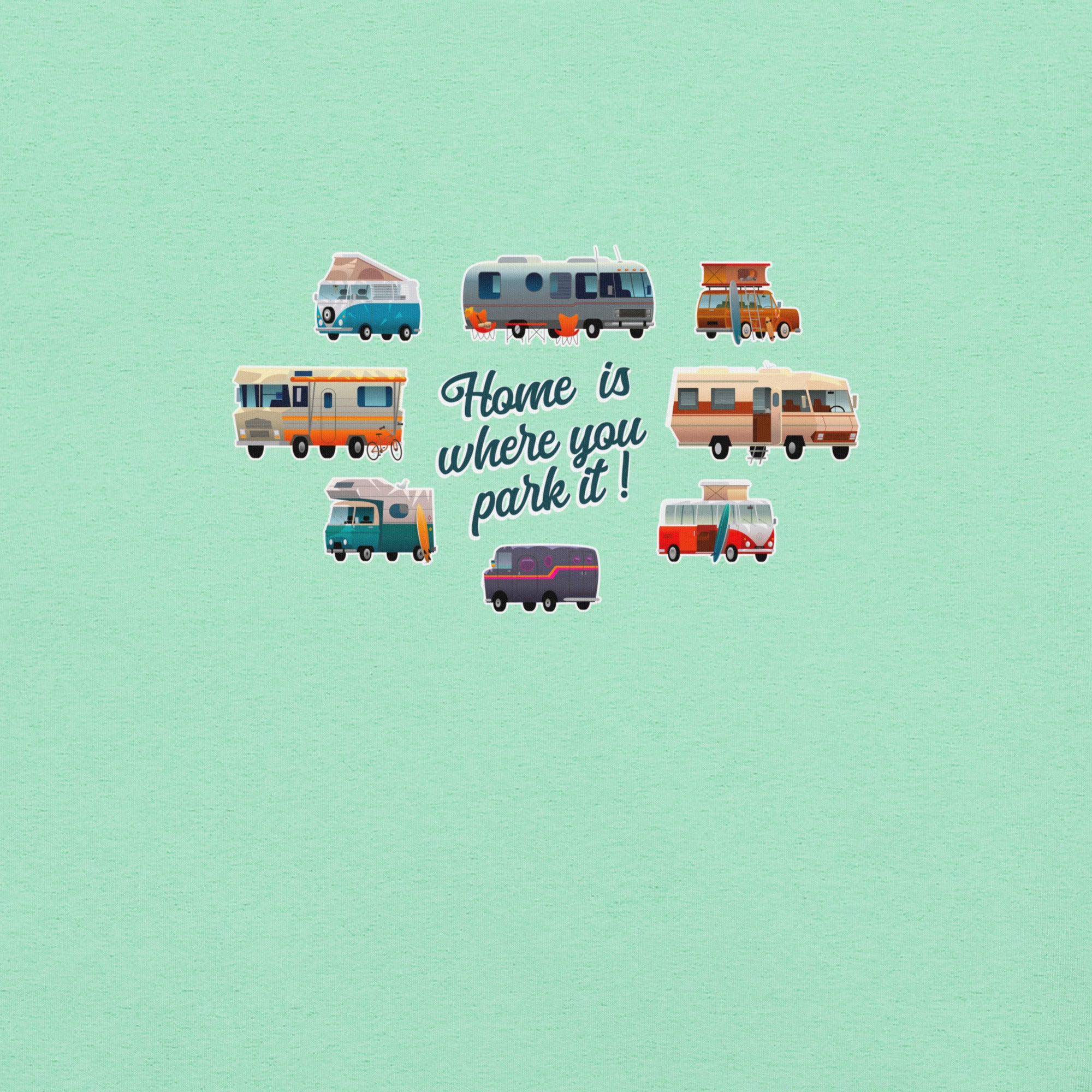 T-shirt en coton unisexe Square Vintage Campers sur couleurs chinées claires