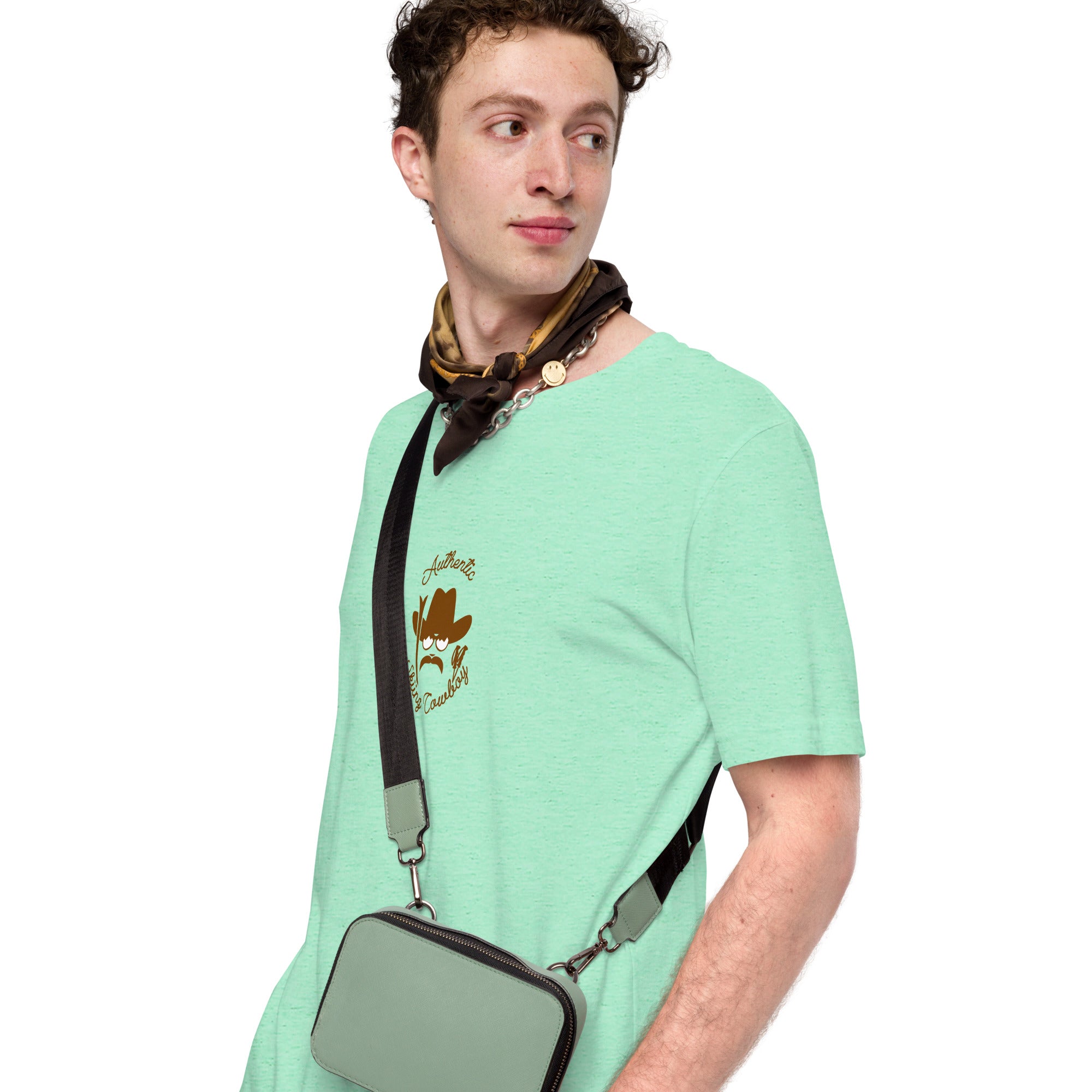 Unisex t-shirt Authentic Skiing Cowboy on heather colors
