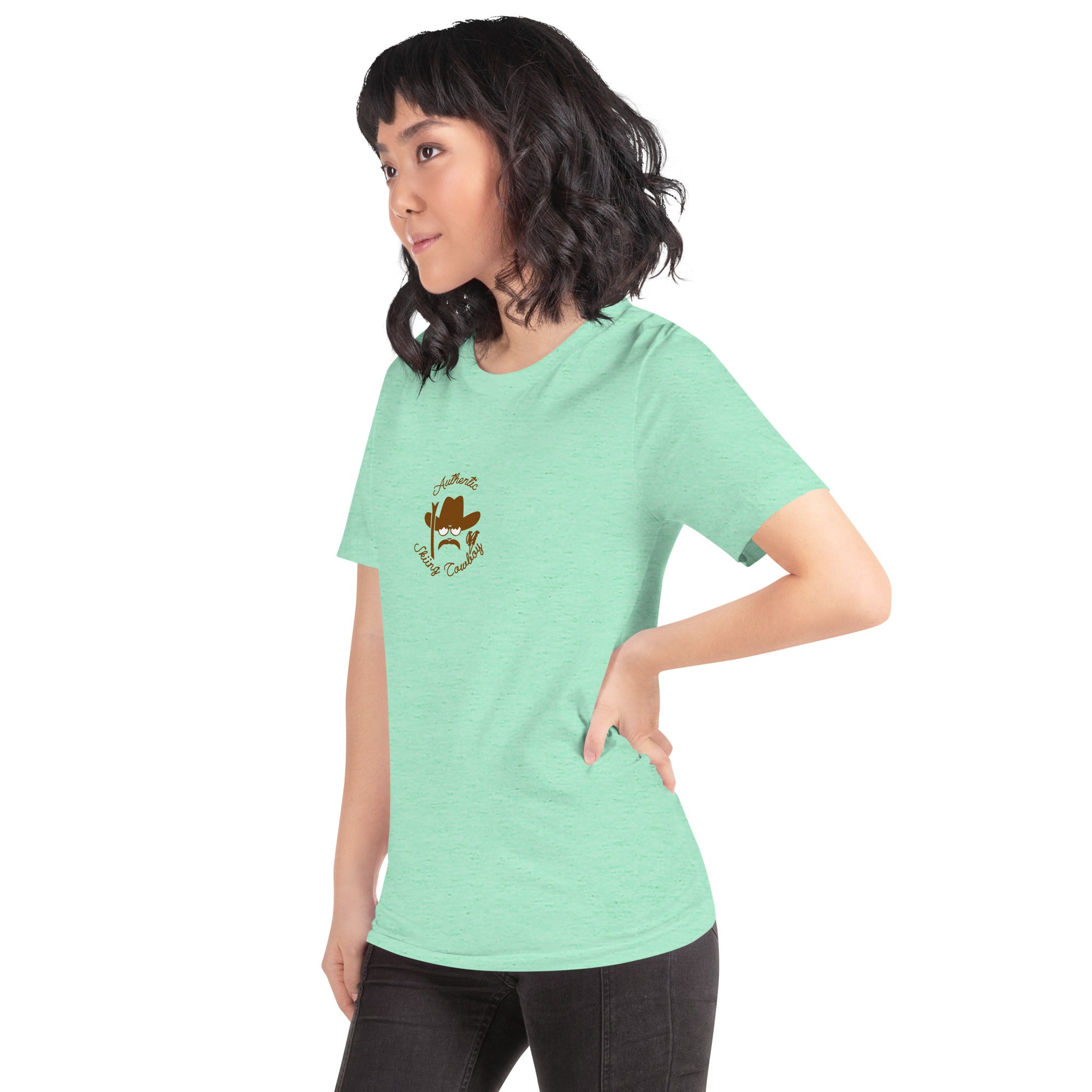 Unisex t-shirt Authentic Skiing Cowboy on heather colors
