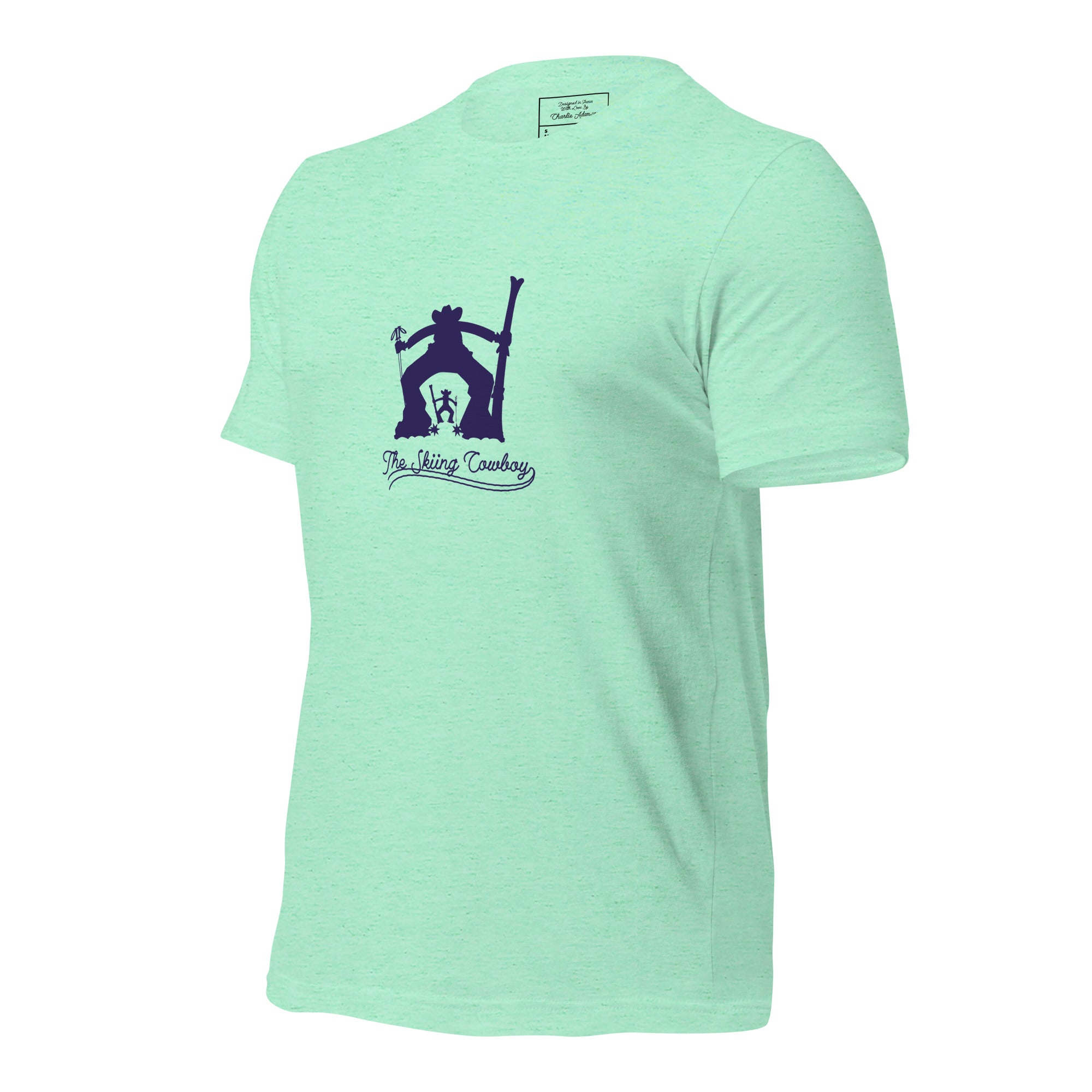 T-shirt en coton unisexe Ski Fight at OK Corral Silhouette sur couleurs chinées claires