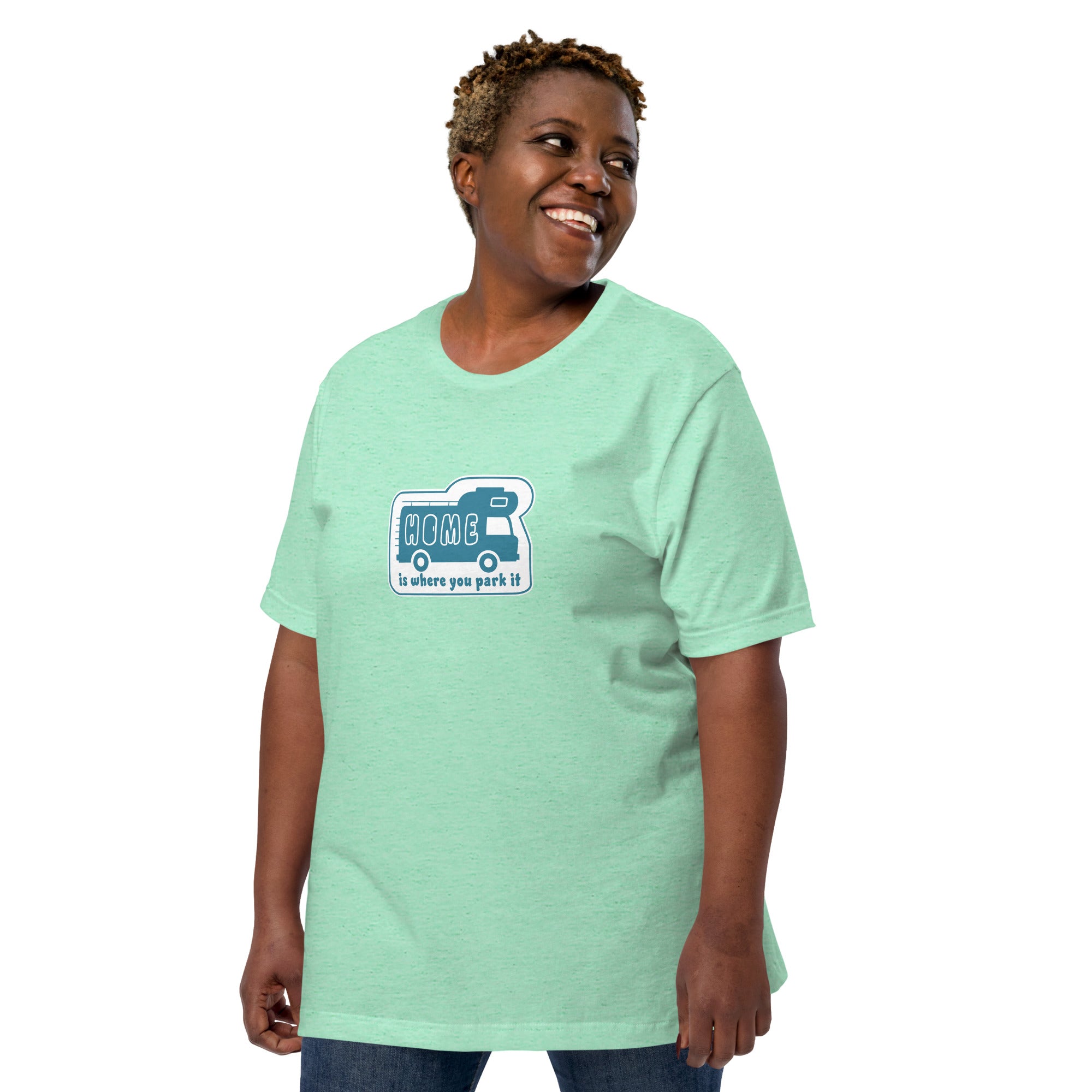 Unisex cotton t-shirt Bold Camper Van on light heather colors