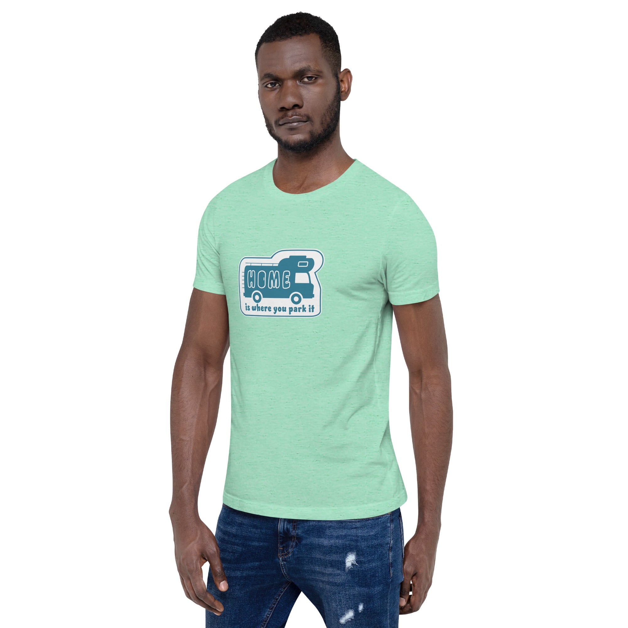 Unisex cotton t-shirt Bold Camper Van on light heather colors