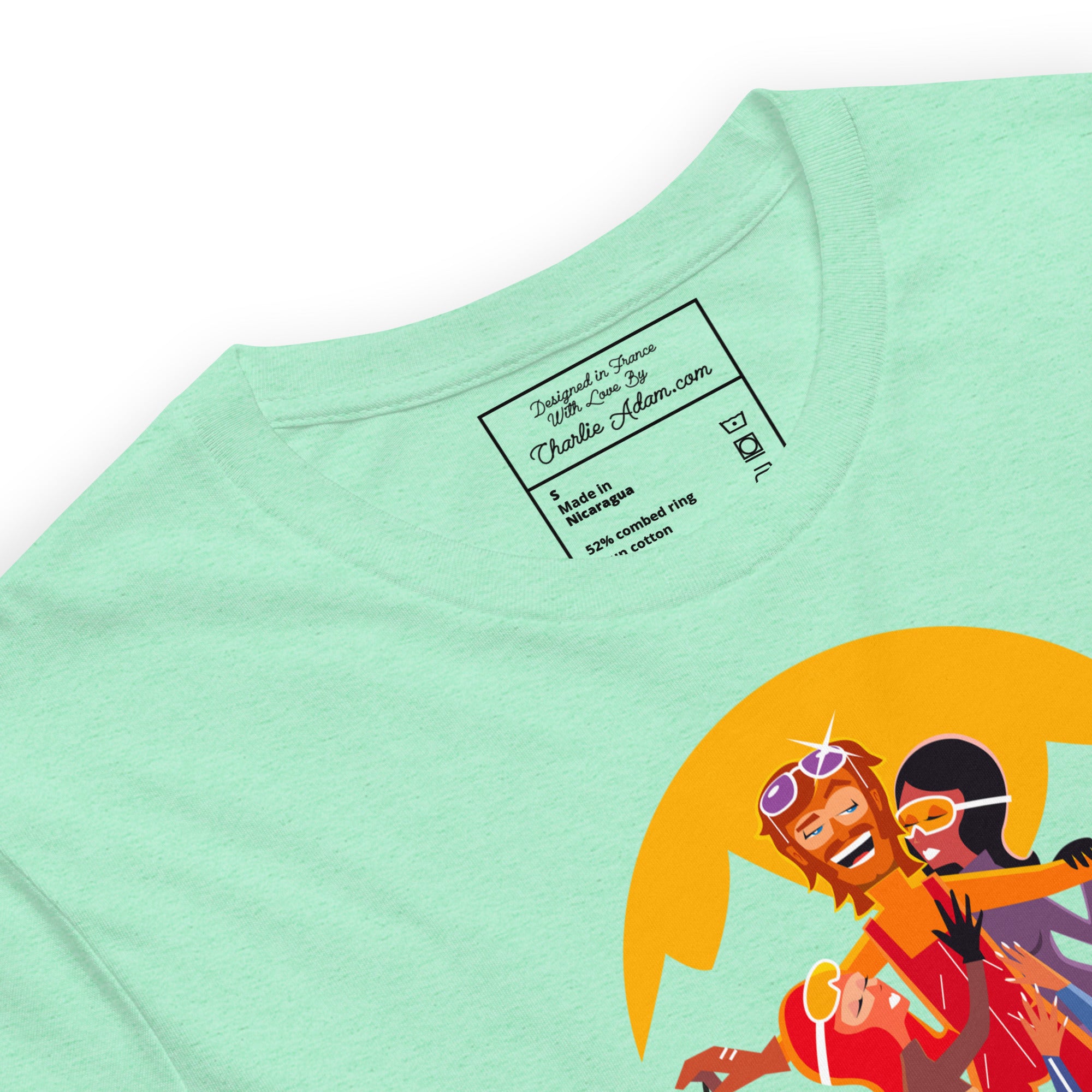 T-shirt en coton unisexe Love instructor First lesson free sur couleurs chinées claires