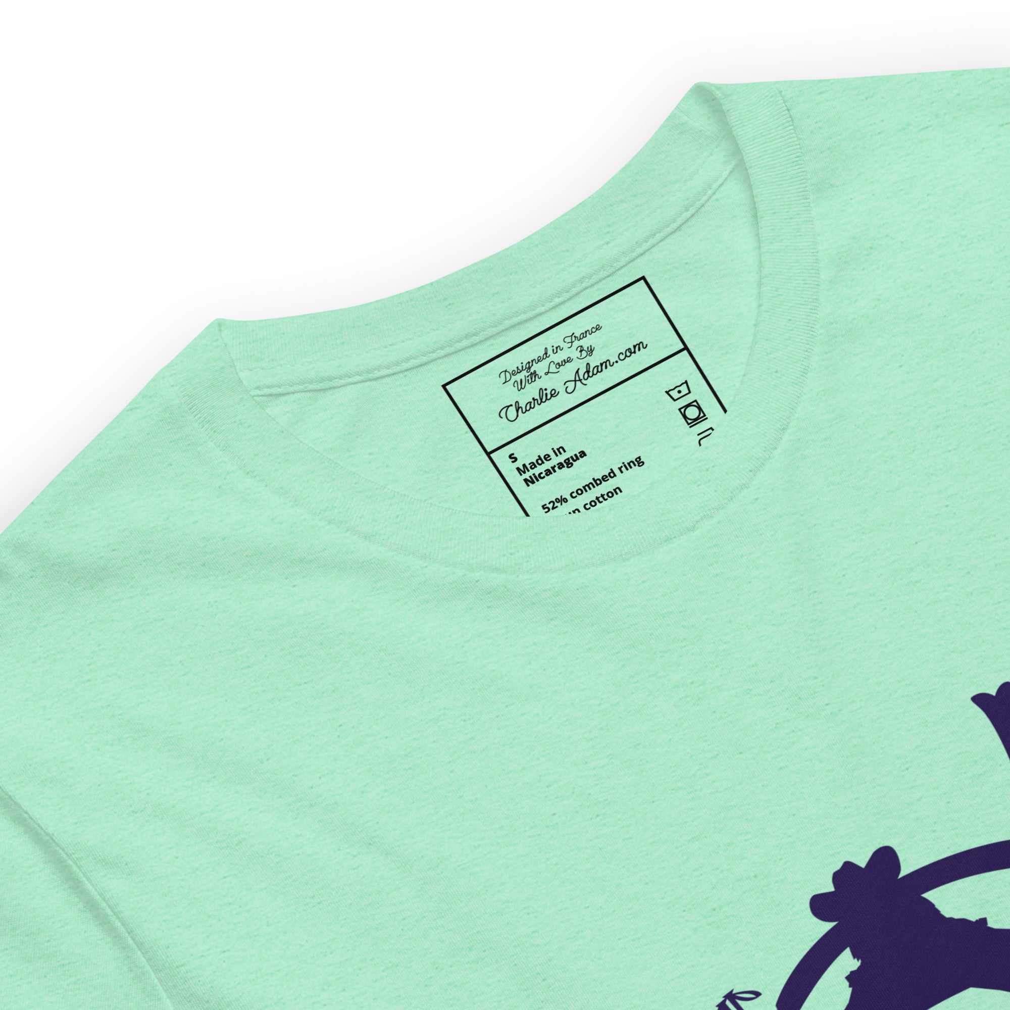T-shirt en coton unisexe Ski Fight at OK Corral Silhouette sur couleurs chinées claires