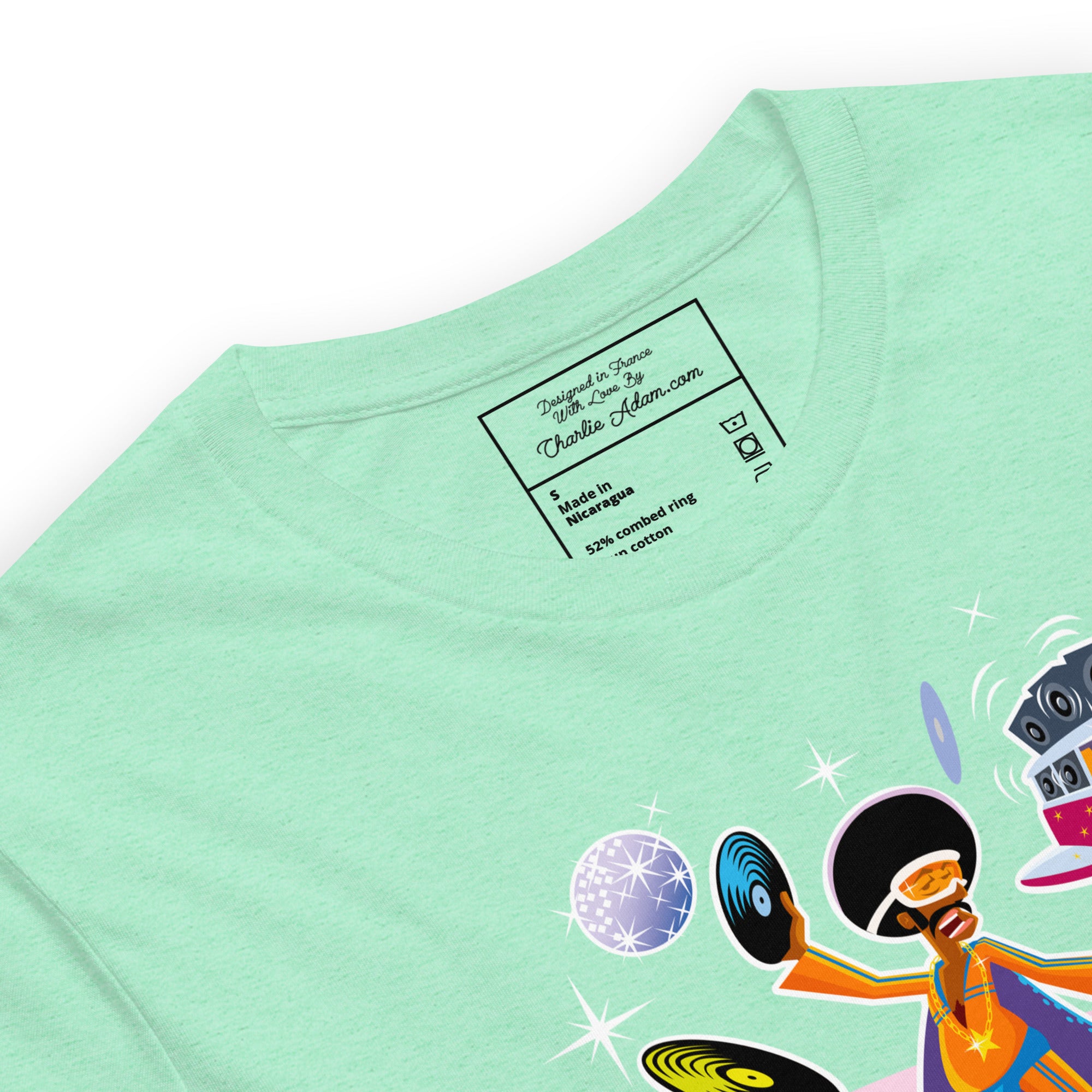 Unisex t-shirt Superboogieman saves the Party on light heather colors