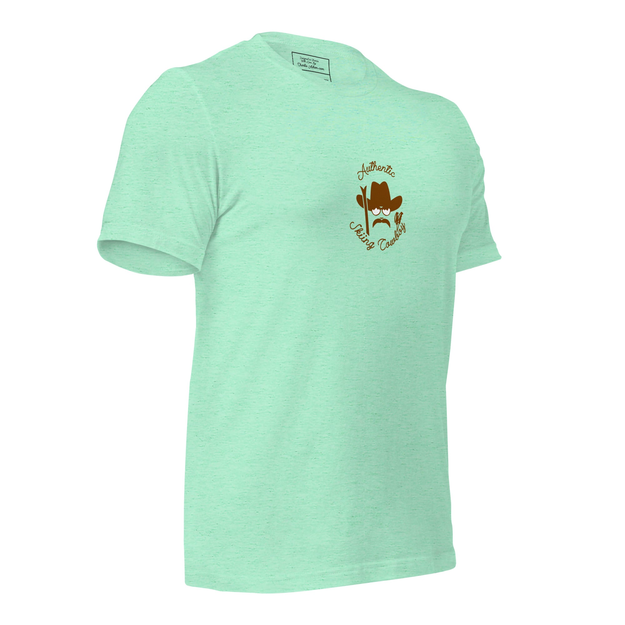 Unisex t-shirt Authentic Skiing Cowboy on heather colors