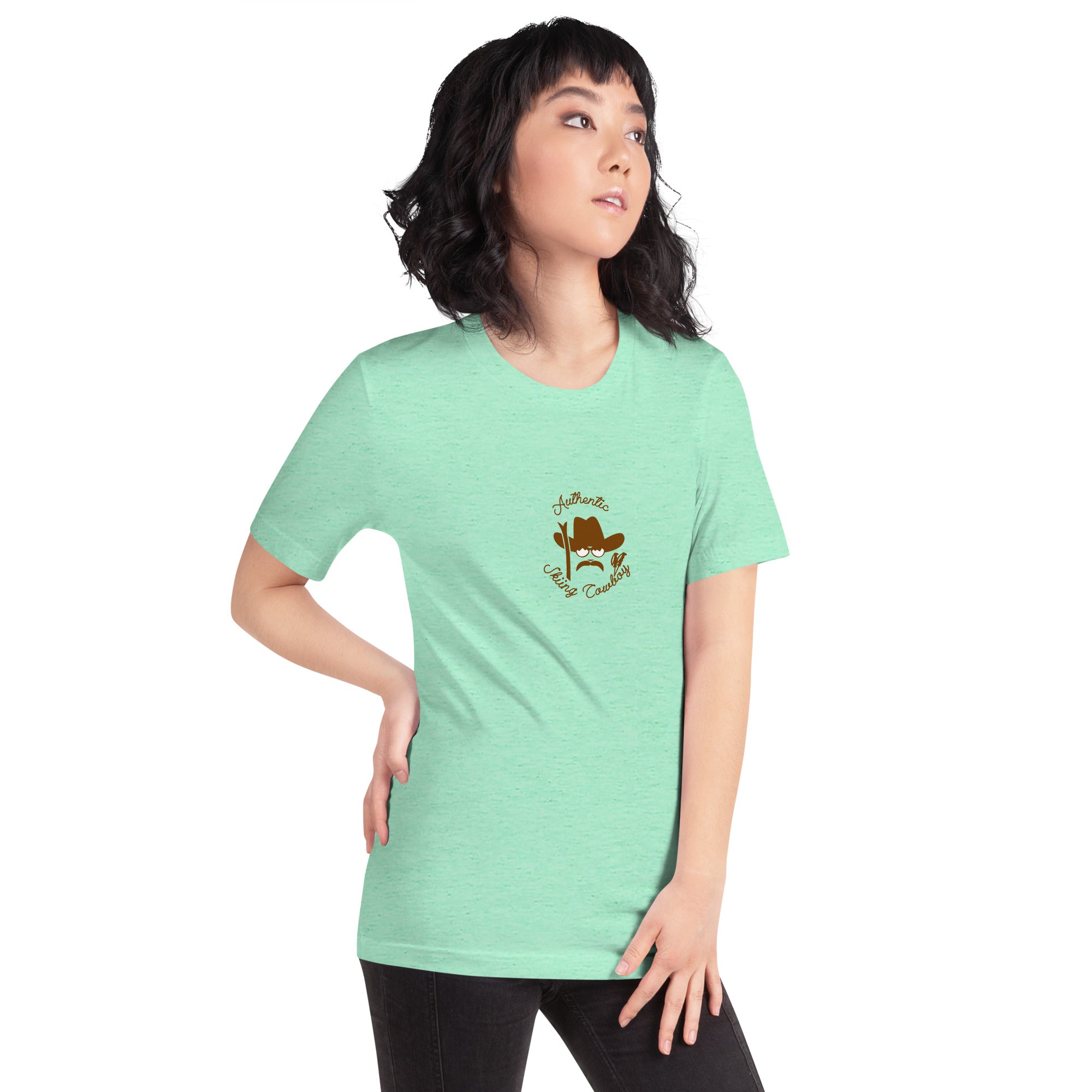 Unisex t-shirt Authentic Skiing Cowboy on heather colors