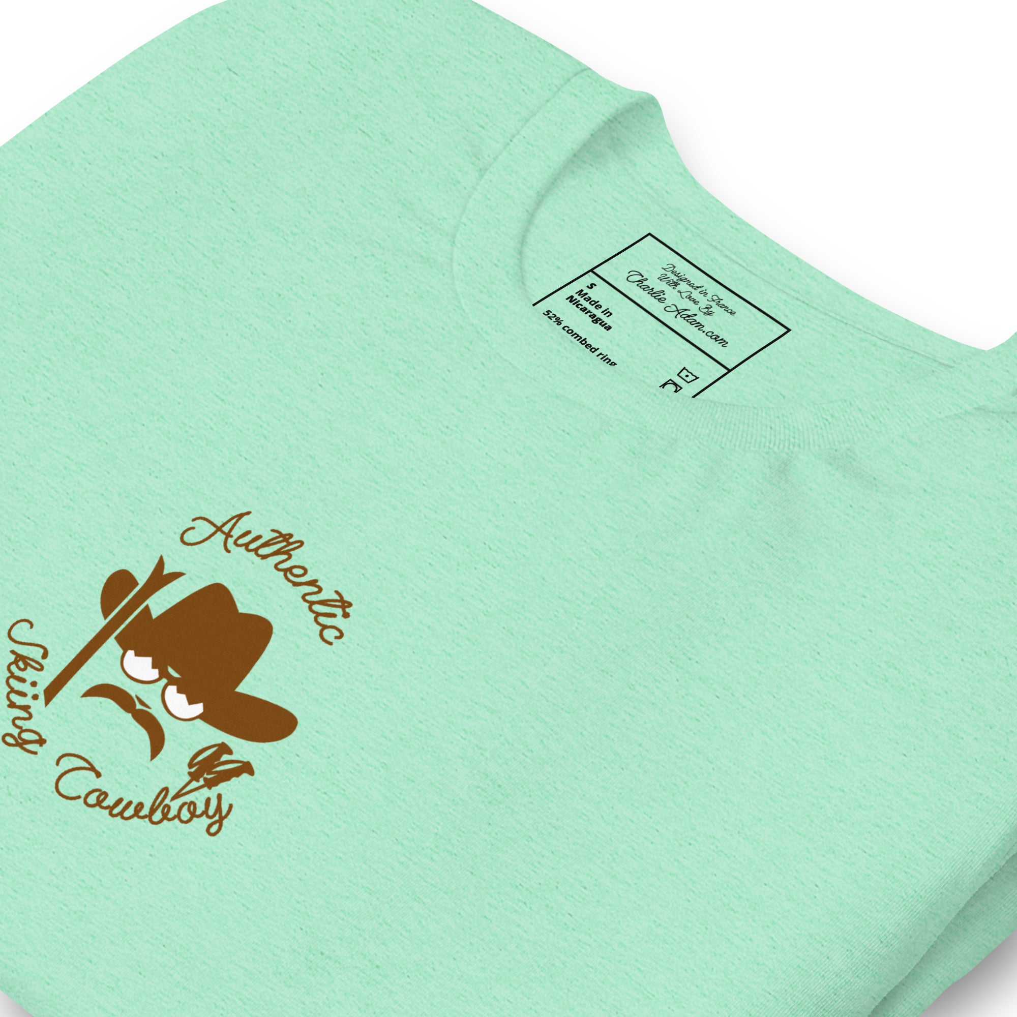 Unisex t-shirt Authentic Skiing Cowboy on heather colors