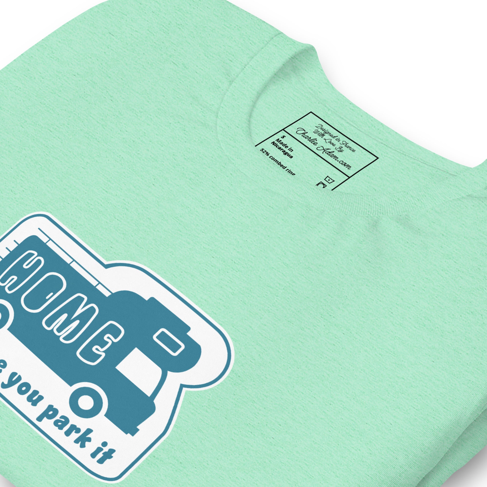 Unisex cotton t-shirt Bold Camper Van on light heather colors