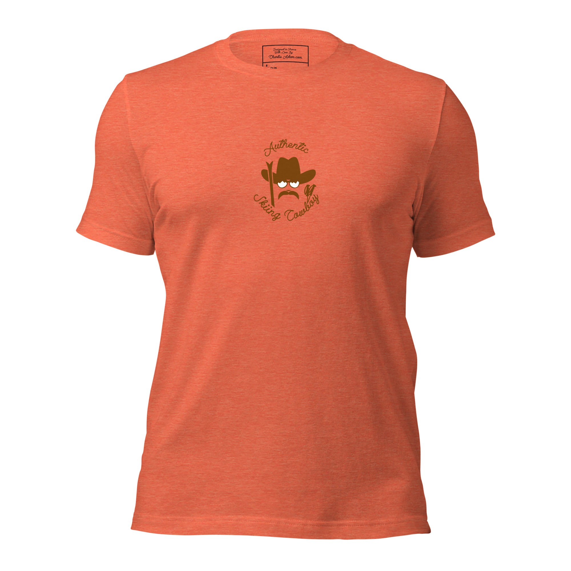 Unisex t-shirt Authentic Skiing Cowboy on heather colors