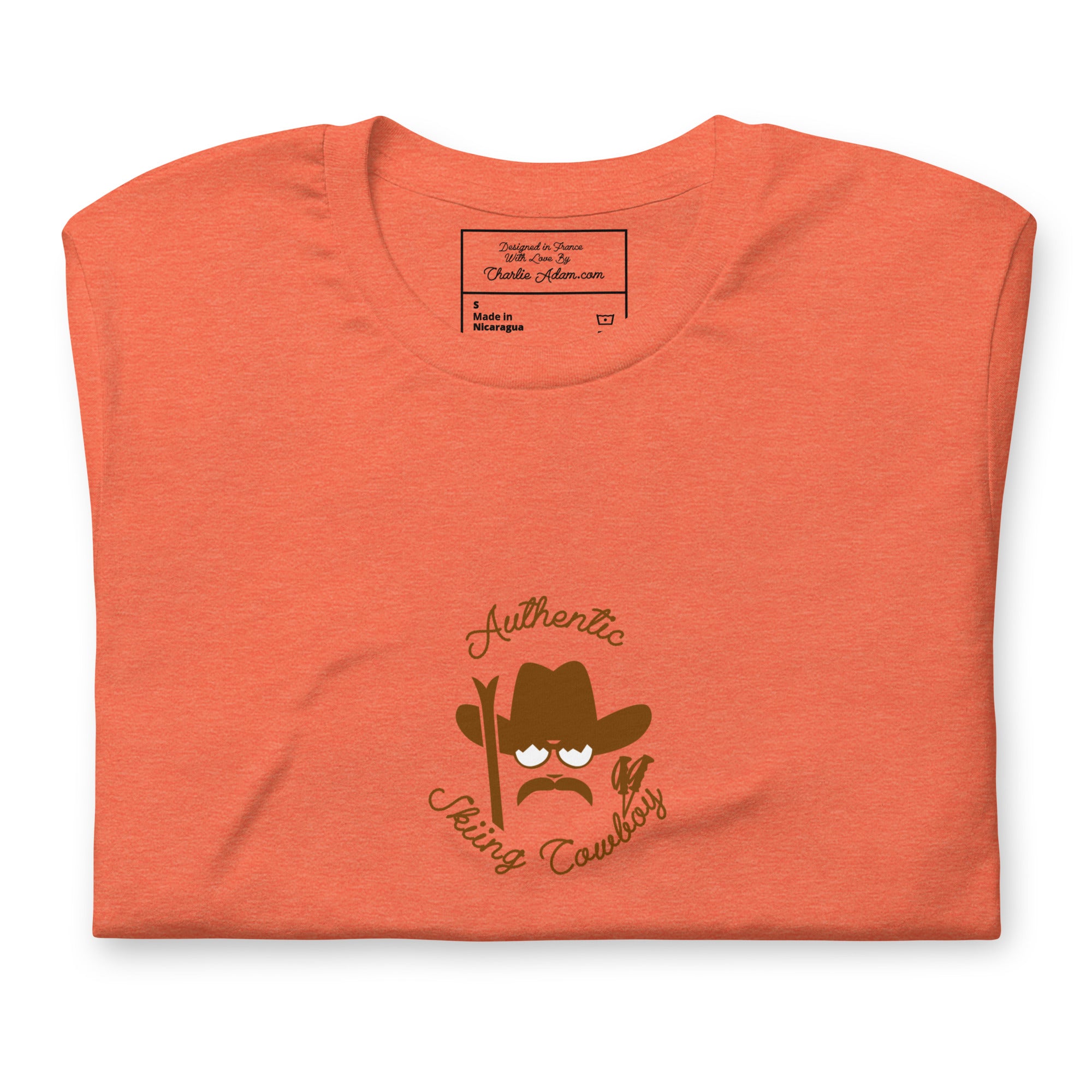 Unisex t-shirt Authentic Skiing Cowboy on heather colors