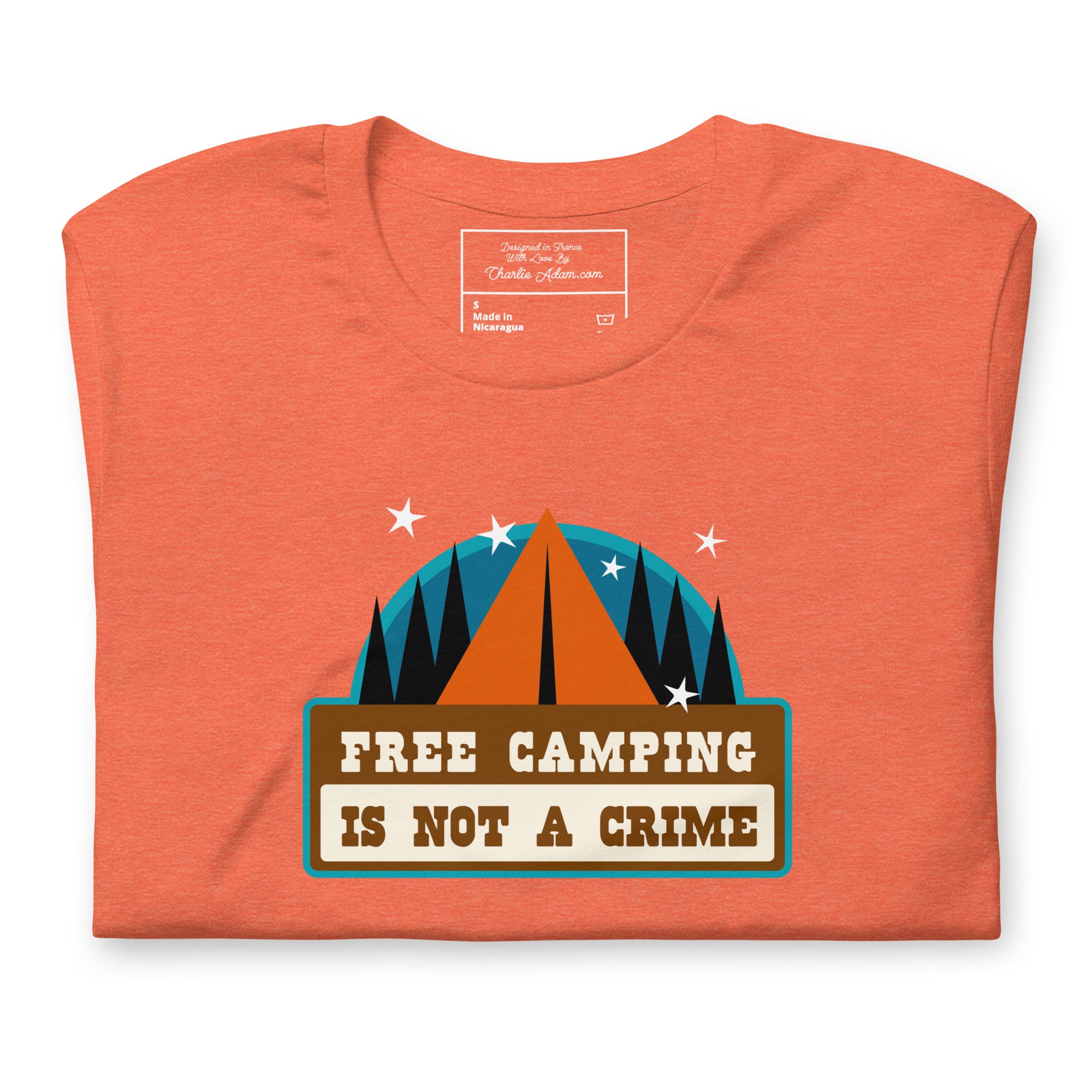 Unisex t-shirt Free camping is not a crime on bright heather colors