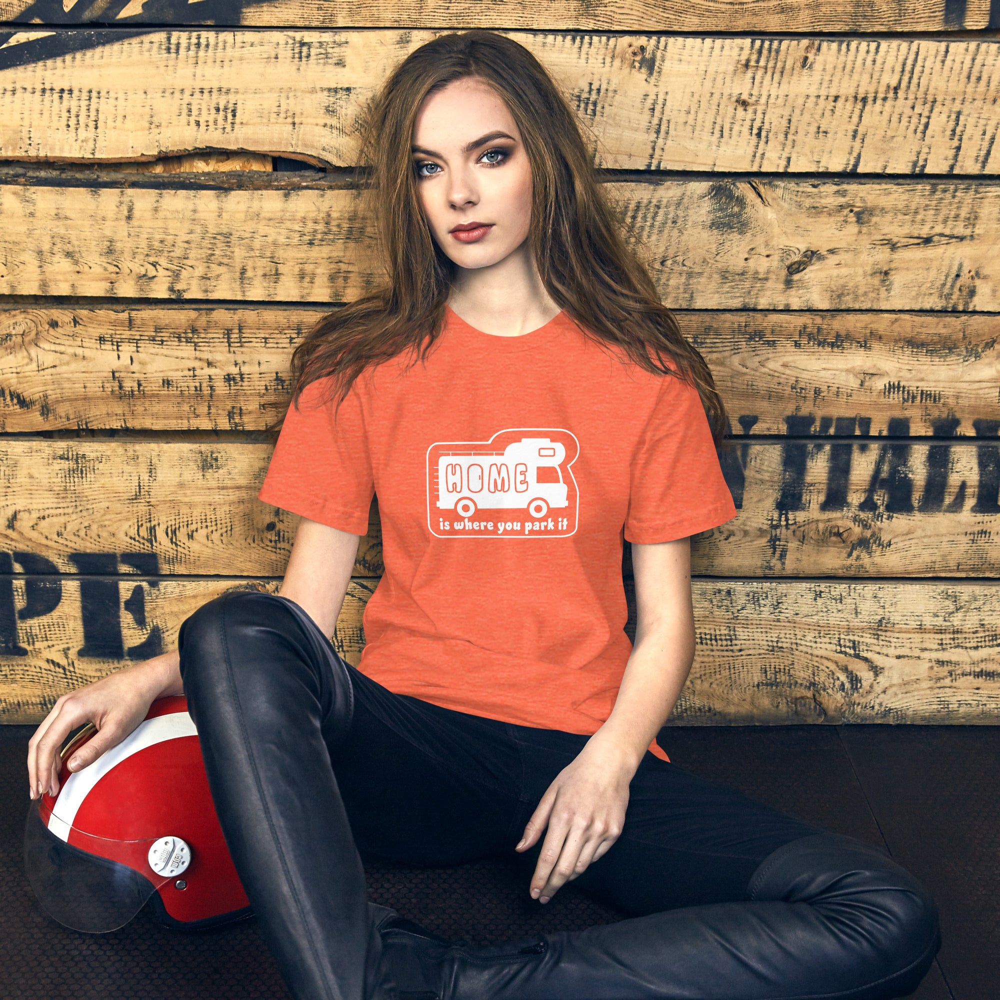 Unisex cotton t-shirt Bold Camper Van on bright heather colors