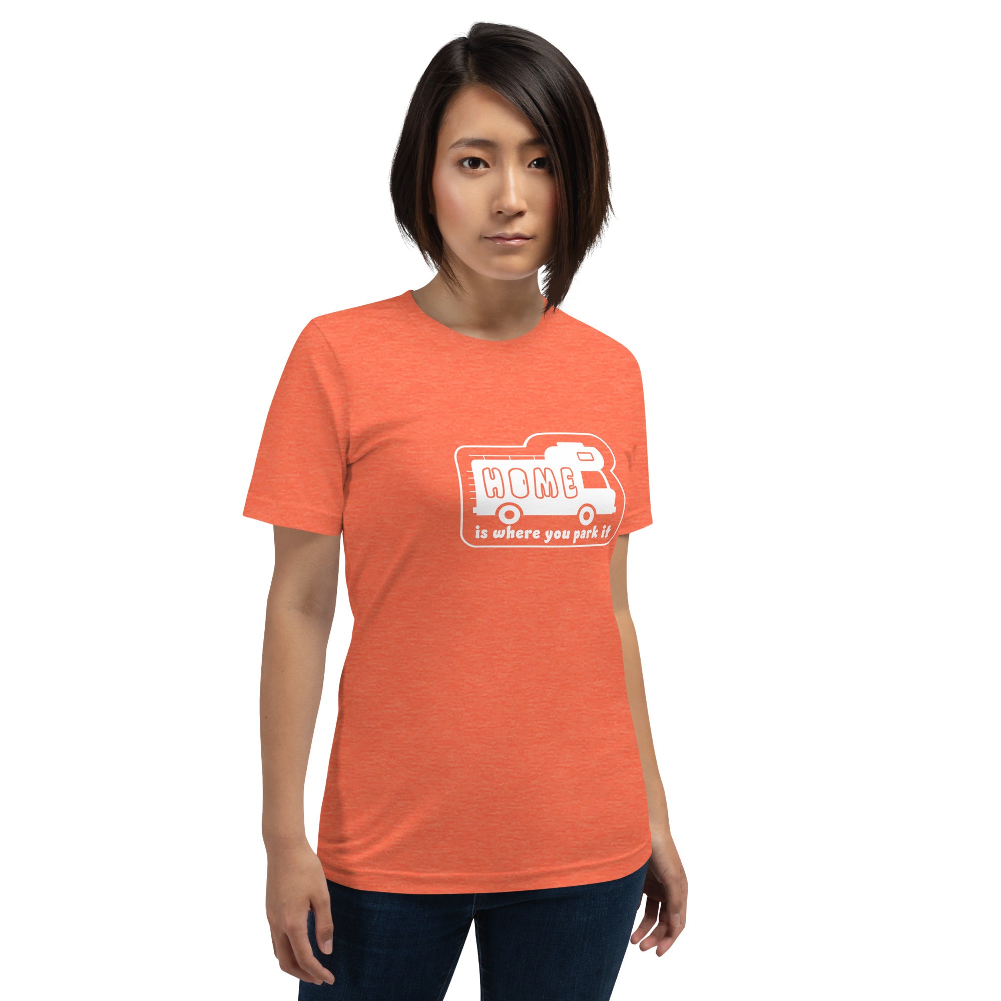 Unisex cotton t-shirt Bold Camper Van on bright heather colors