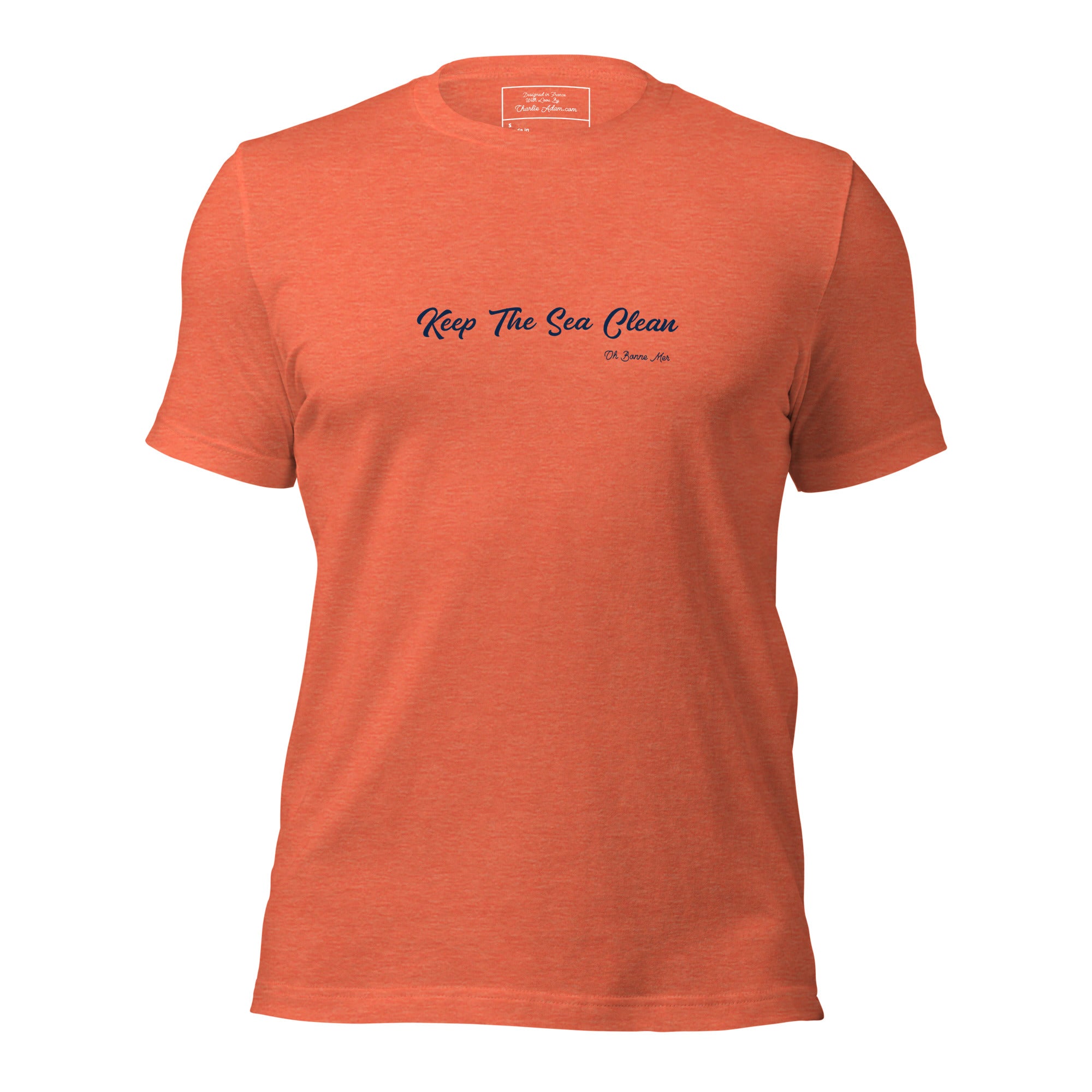 Unisex cotton t-shirt Keep The Sea Clean on bright heather colors
