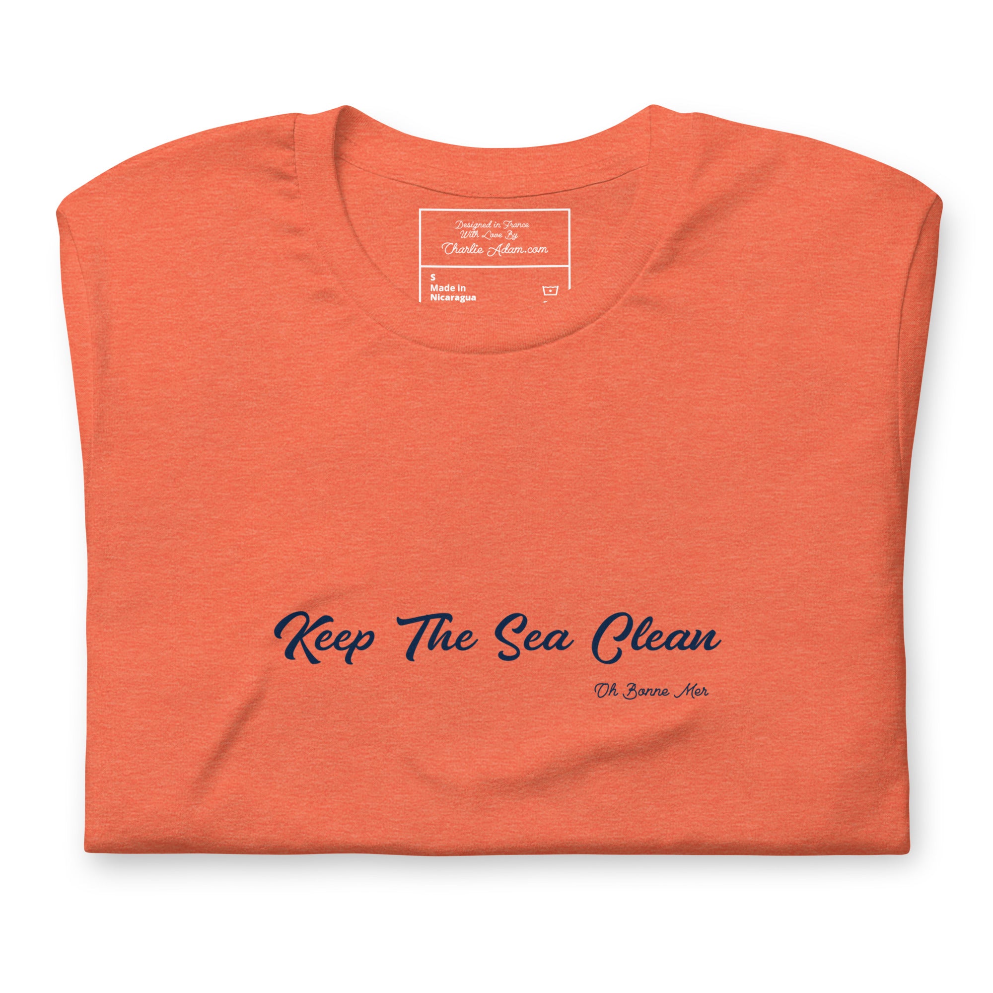 Unisex cotton t-shirt Keep The Sea Clean on bright heather colors