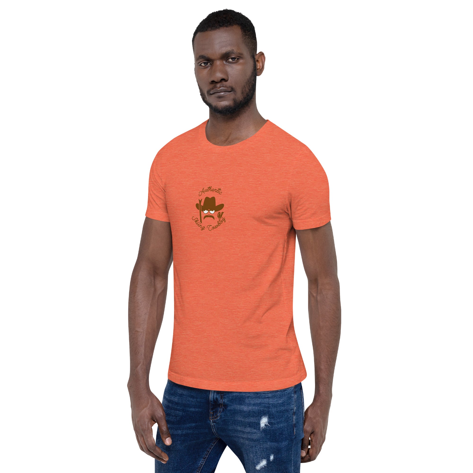 Unisex t-shirt Authentic Skiing Cowboy on heather colors