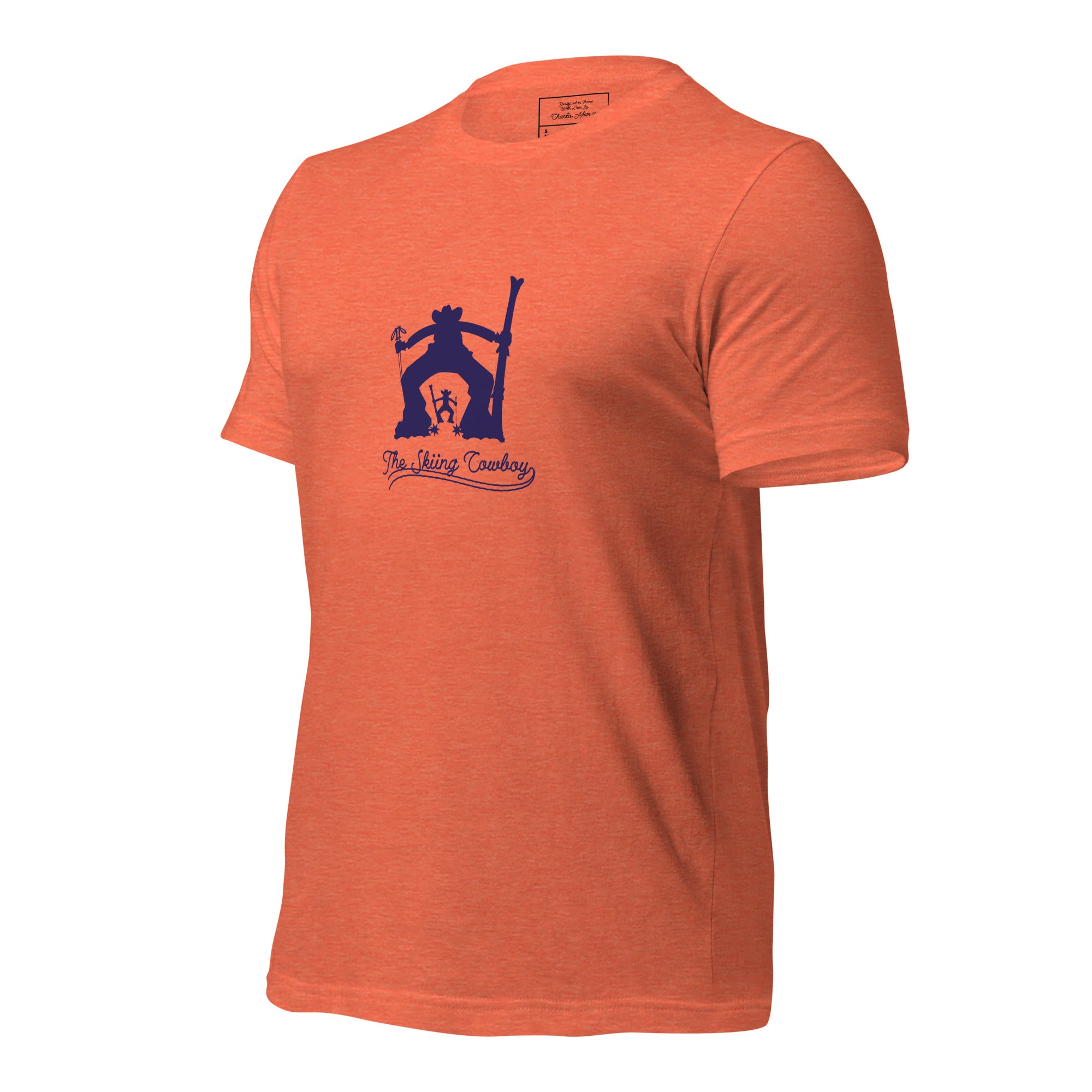 T-shirt en coton unisexe Ski Fight at OK Corral Silhouette sur couleurs chinées claires