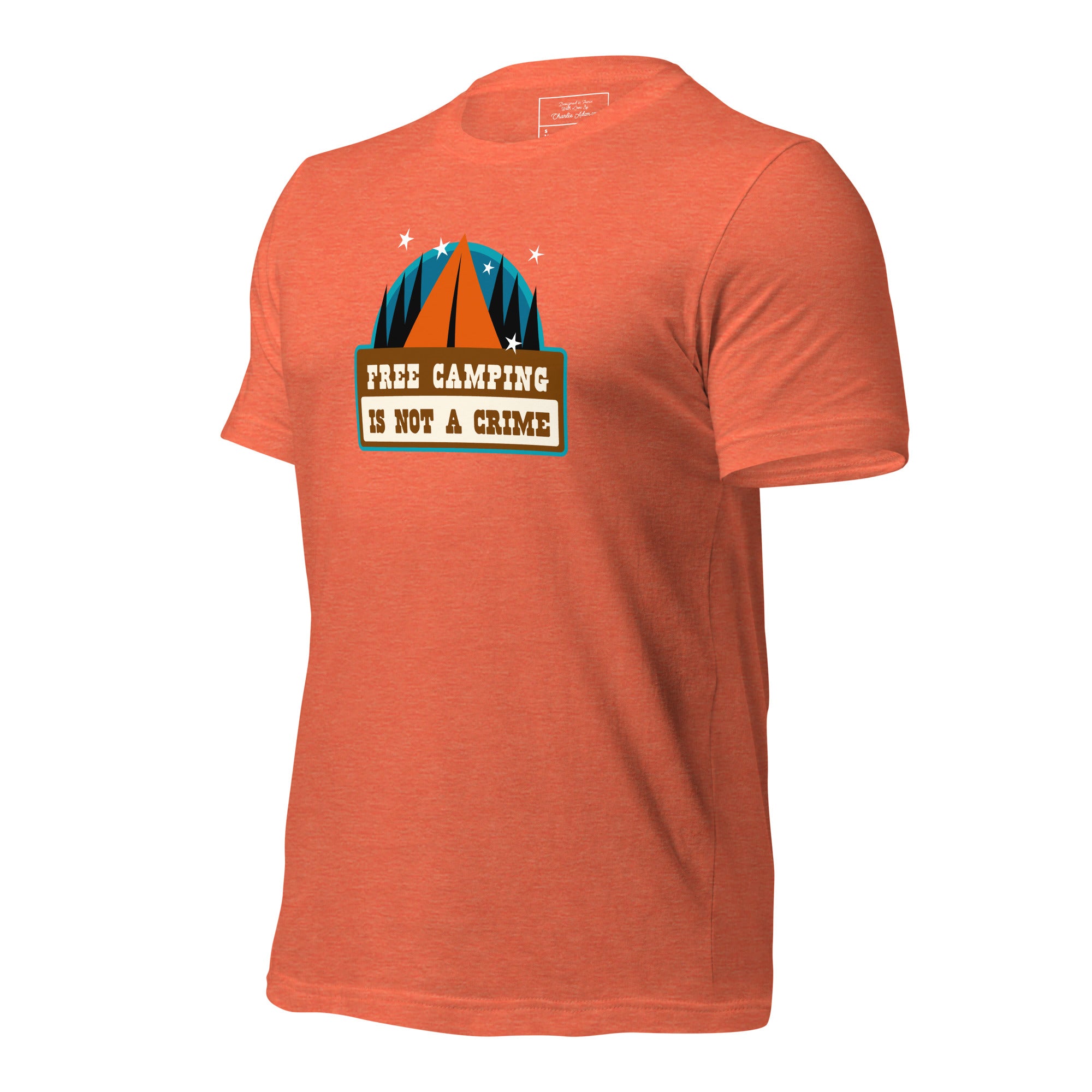 Unisex t-shirt Free camping is not a crime on bright heather colors
