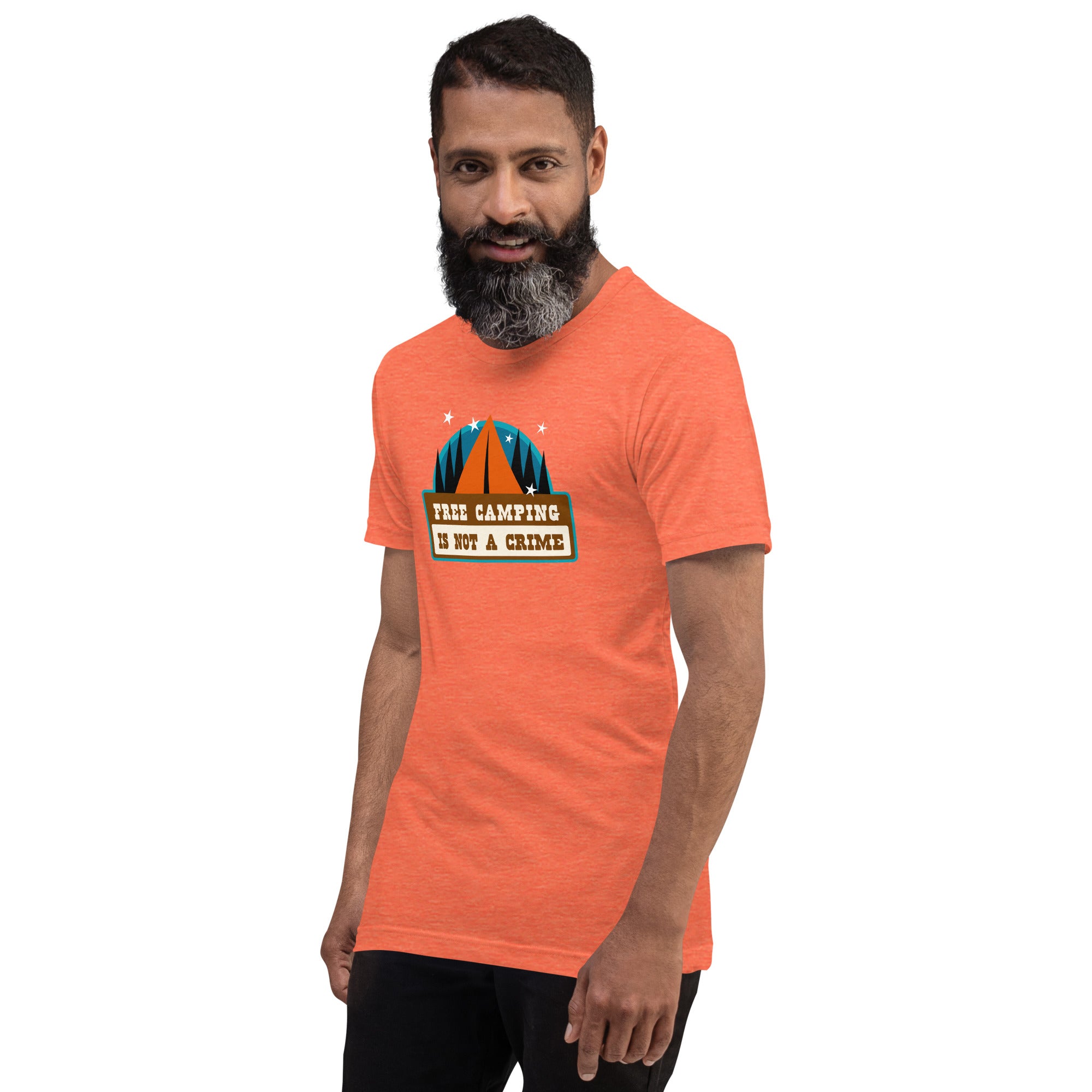 Unisex t-shirt Free camping is not a crime on bright heather colors