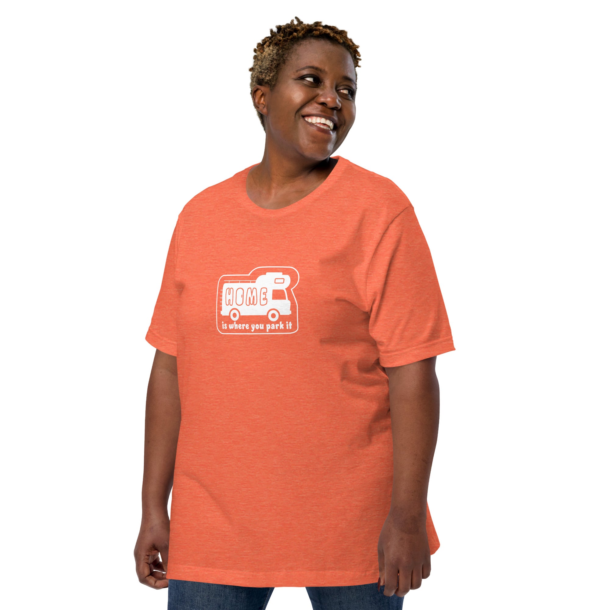 Unisex cotton t-shirt Bold Camper Van on bright heather colors