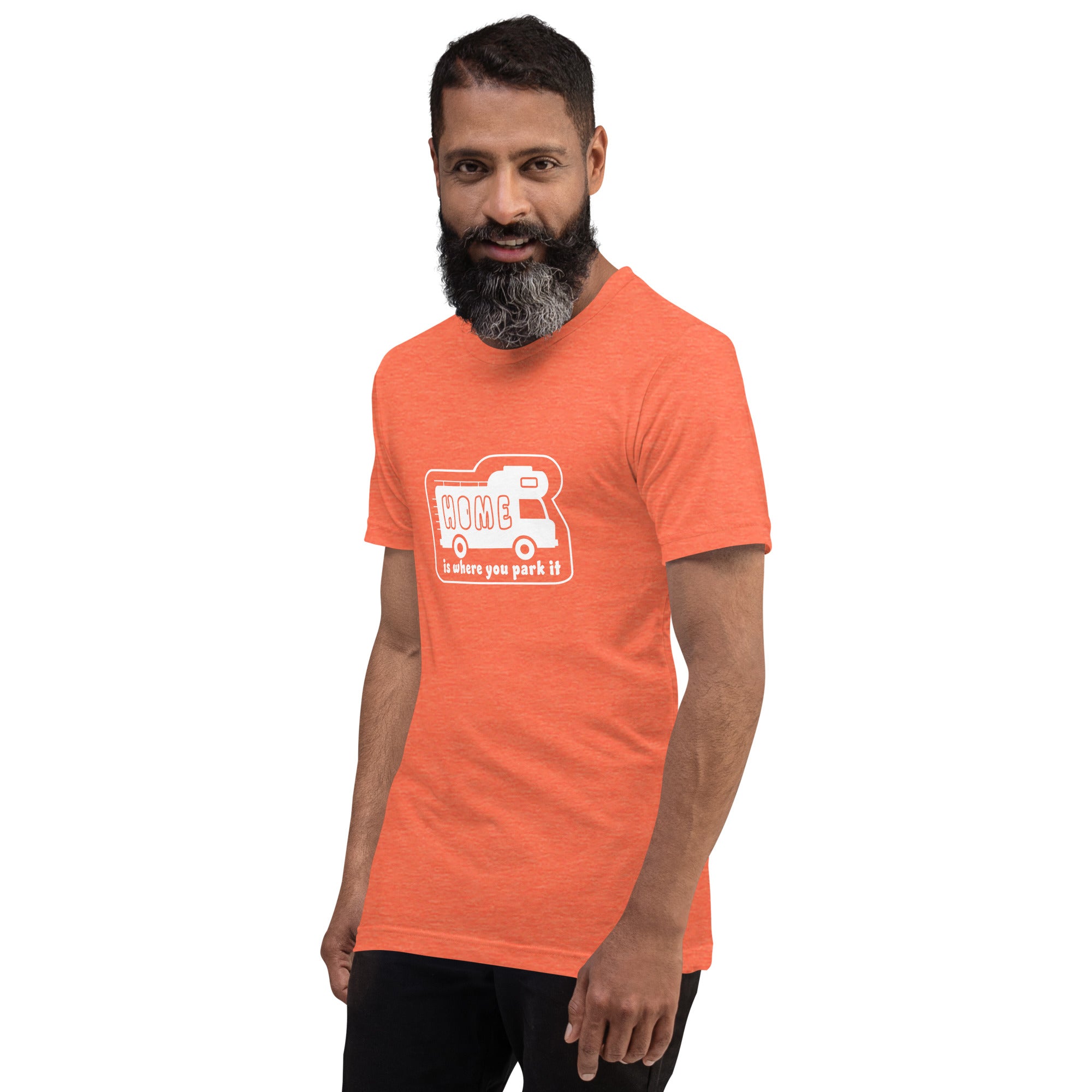 Unisex cotton t-shirt Bold Camper Van on bright heather colors