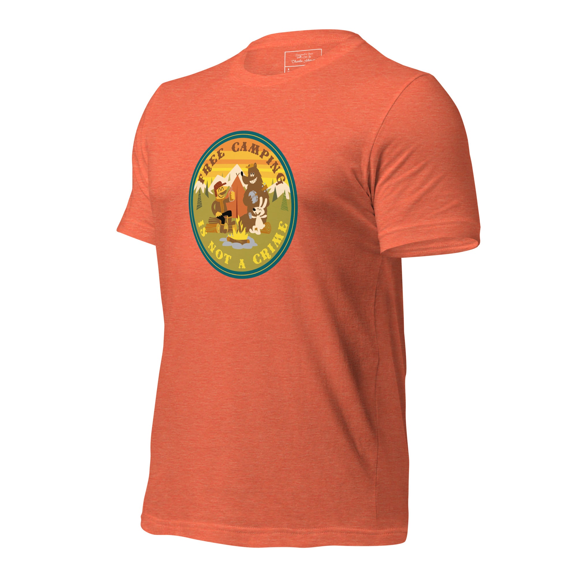 Unisex t-shirt Free camping is not a crime on bright heather colors