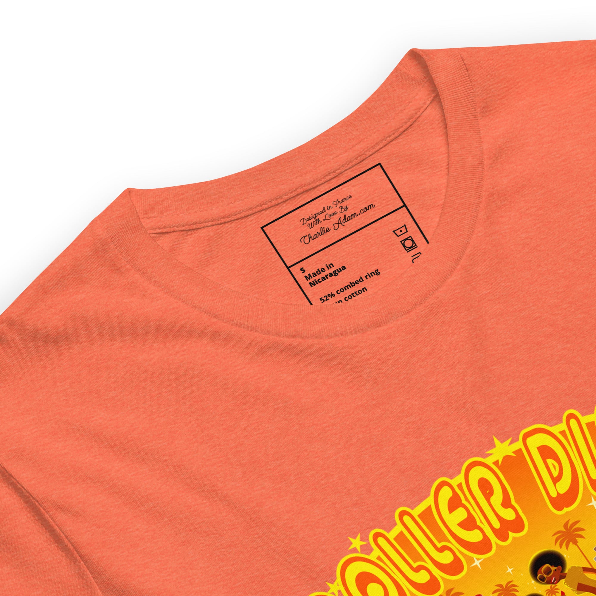 T-shirt en coton unisexe Roller Disco 1975 sur couleurs vives