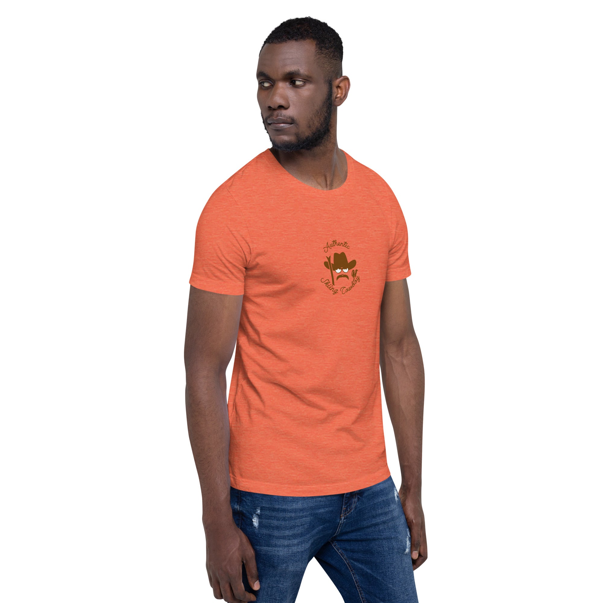 Unisex t-shirt Authentic Skiing Cowboy on heather colors