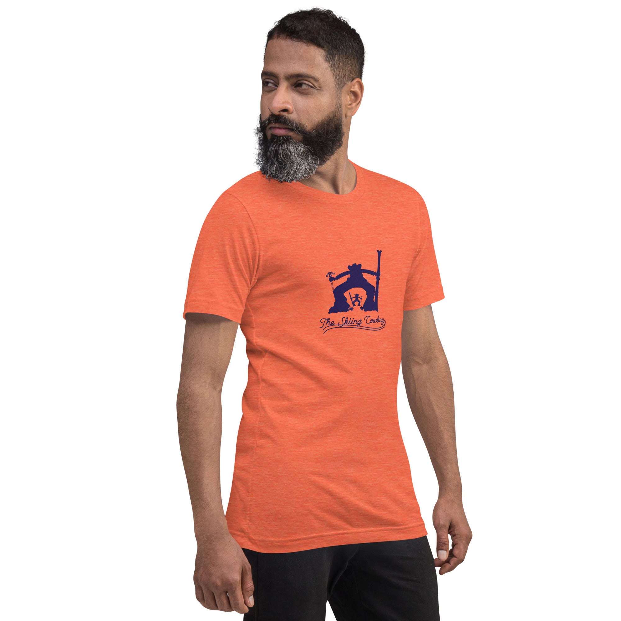 T-shirt en coton unisexe Ski Fight at OK Corral Silhouette sur couleurs chinées claires