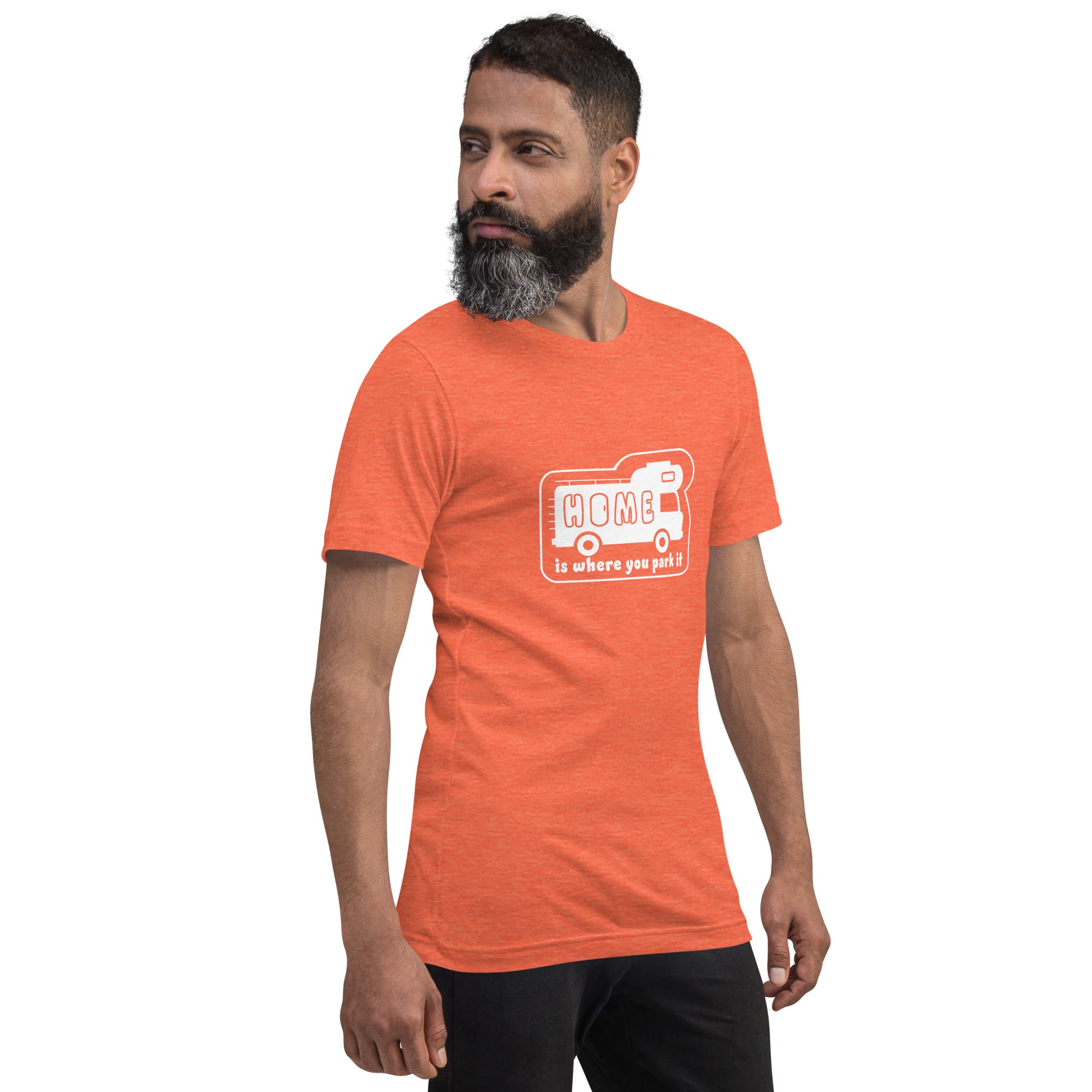 Unisex cotton t-shirt Bold Camper Van on bright heather colors