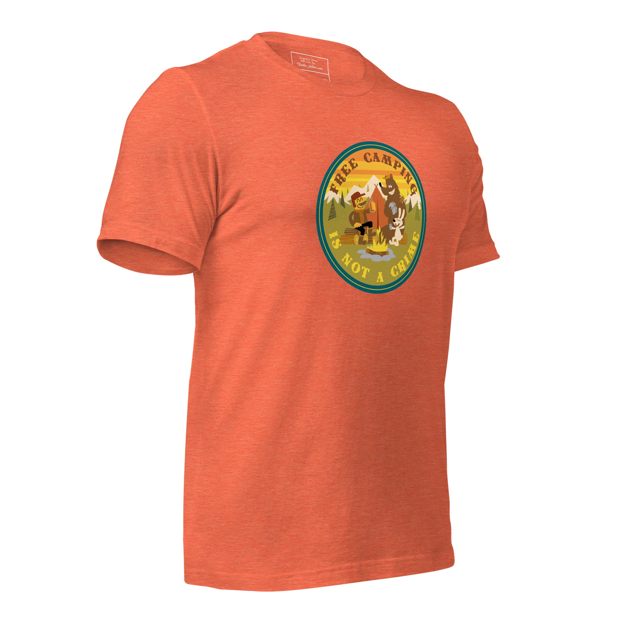 Unisex t-shirt Free camping is not a crime on bright heather colors