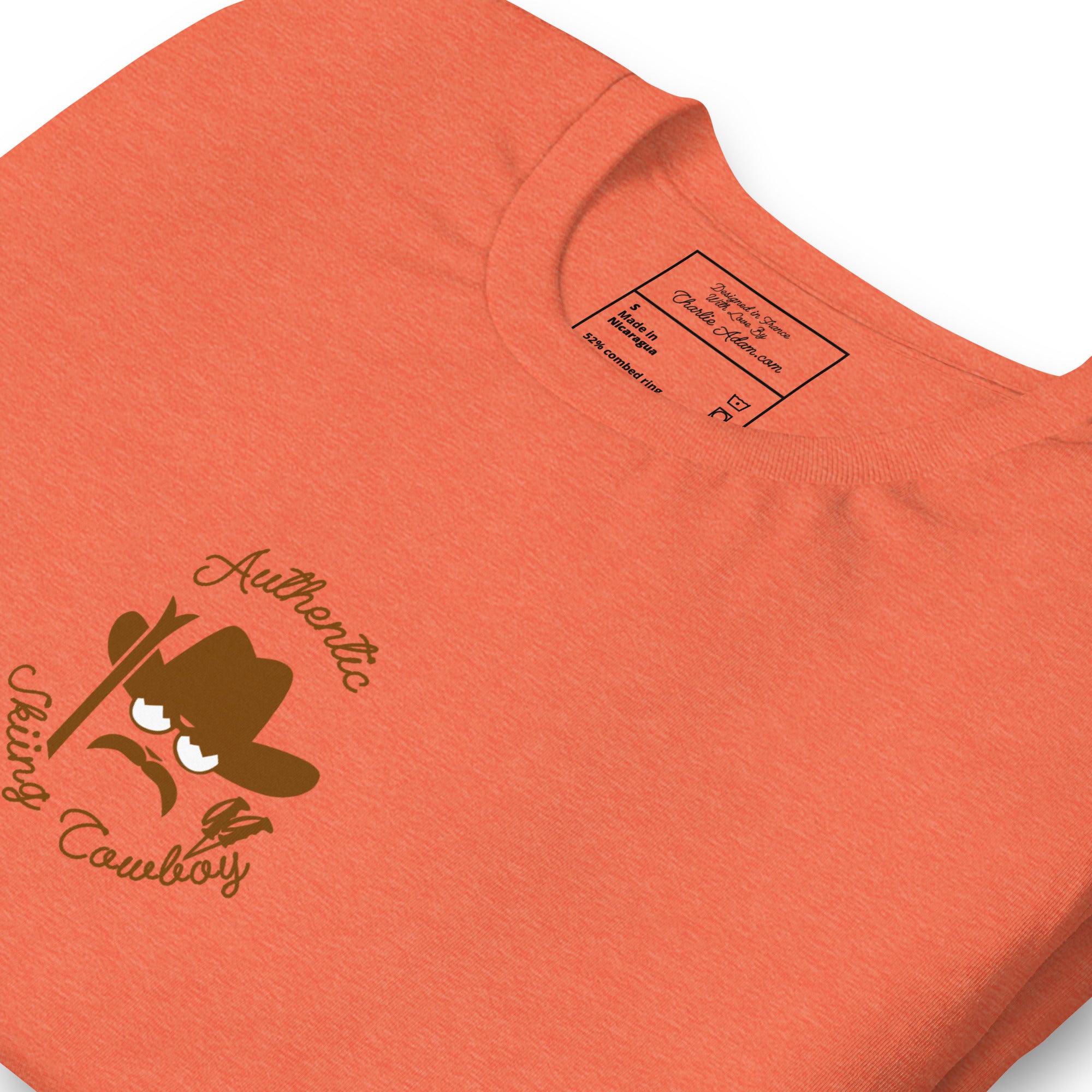 Unisex t-shirt Authentic Skiing Cowboy on heather colors