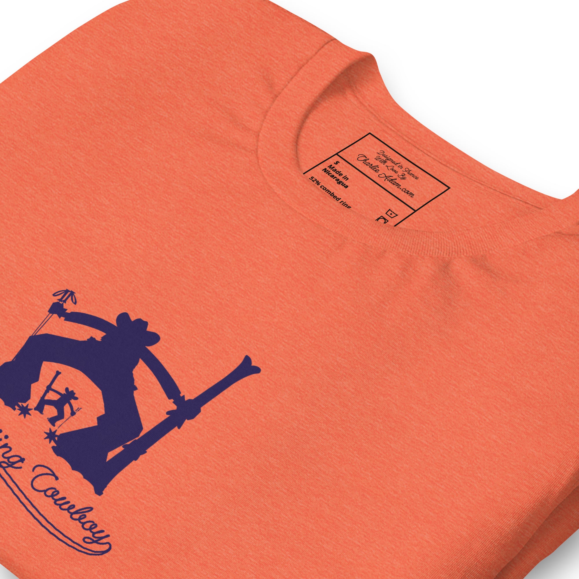 T-shirt en coton unisexe Ski Fight at OK Corral Silhouette sur couleurs chinées claires