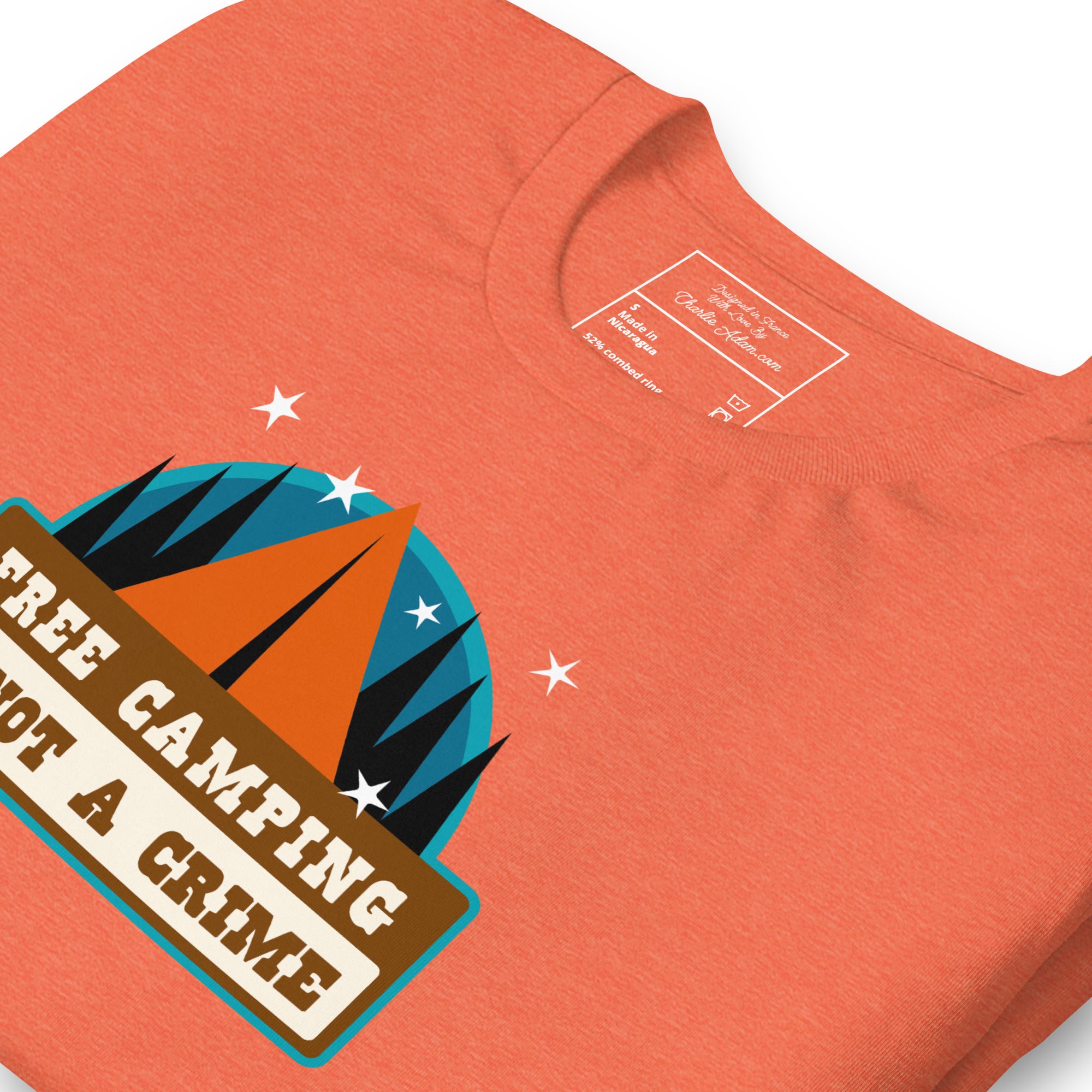 Unisex t-shirt Free camping is not a crime on bright heather colors