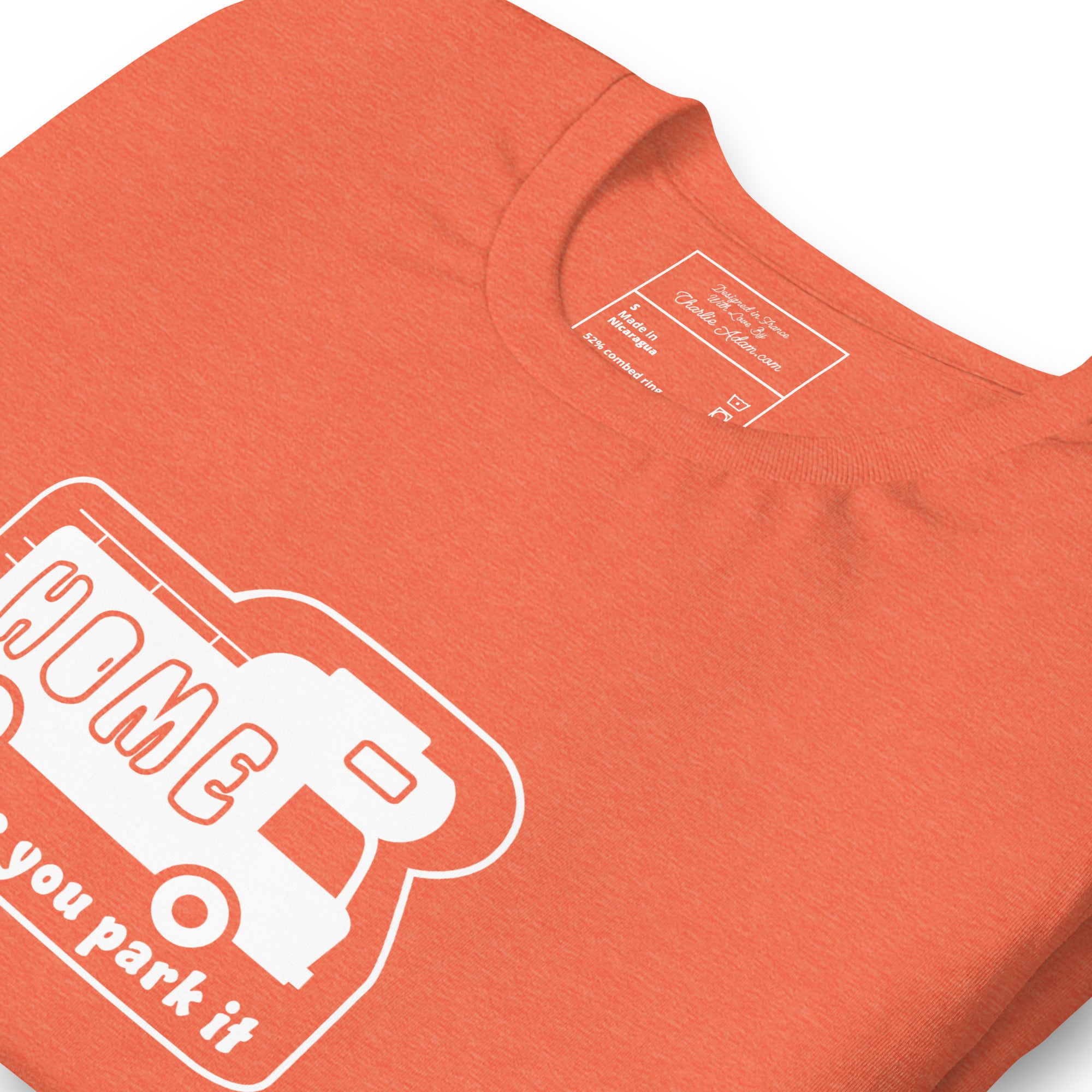 Unisex cotton t-shirt Bold Camper Van on bright heather colors