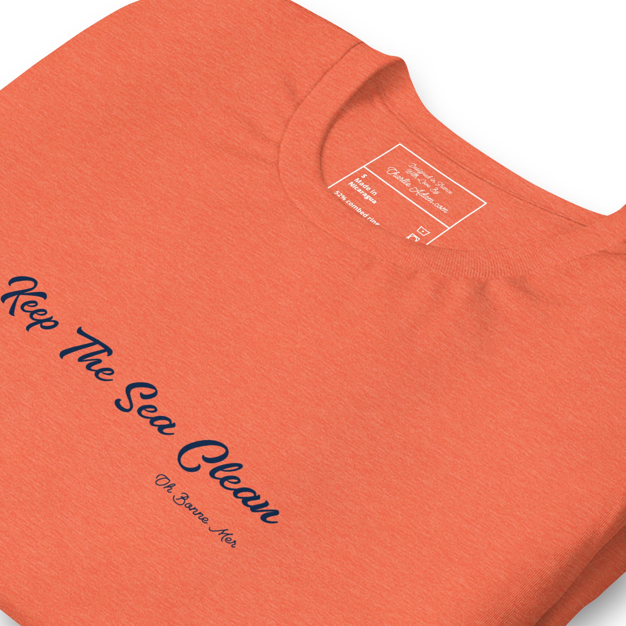 Unisex cotton t-shirt Keep The Sea Clean on bright heather colors