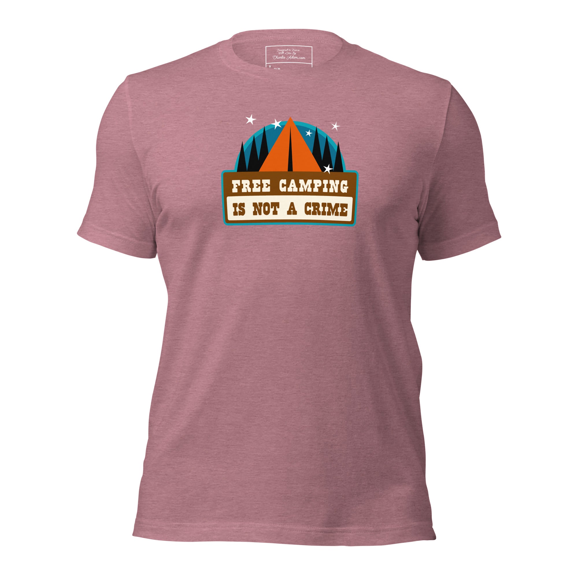 Unisex t-shirt Free camping is not a crime on bright heather colors