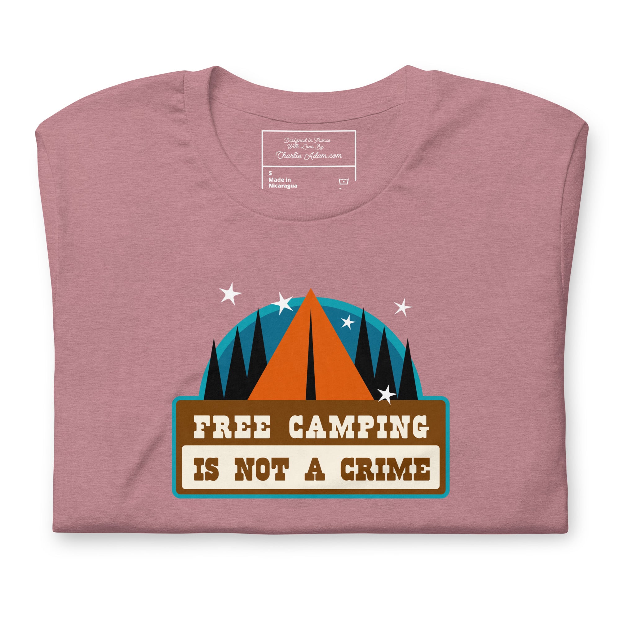 Unisex t-shirt Free camping is not a crime on bright heather colors
