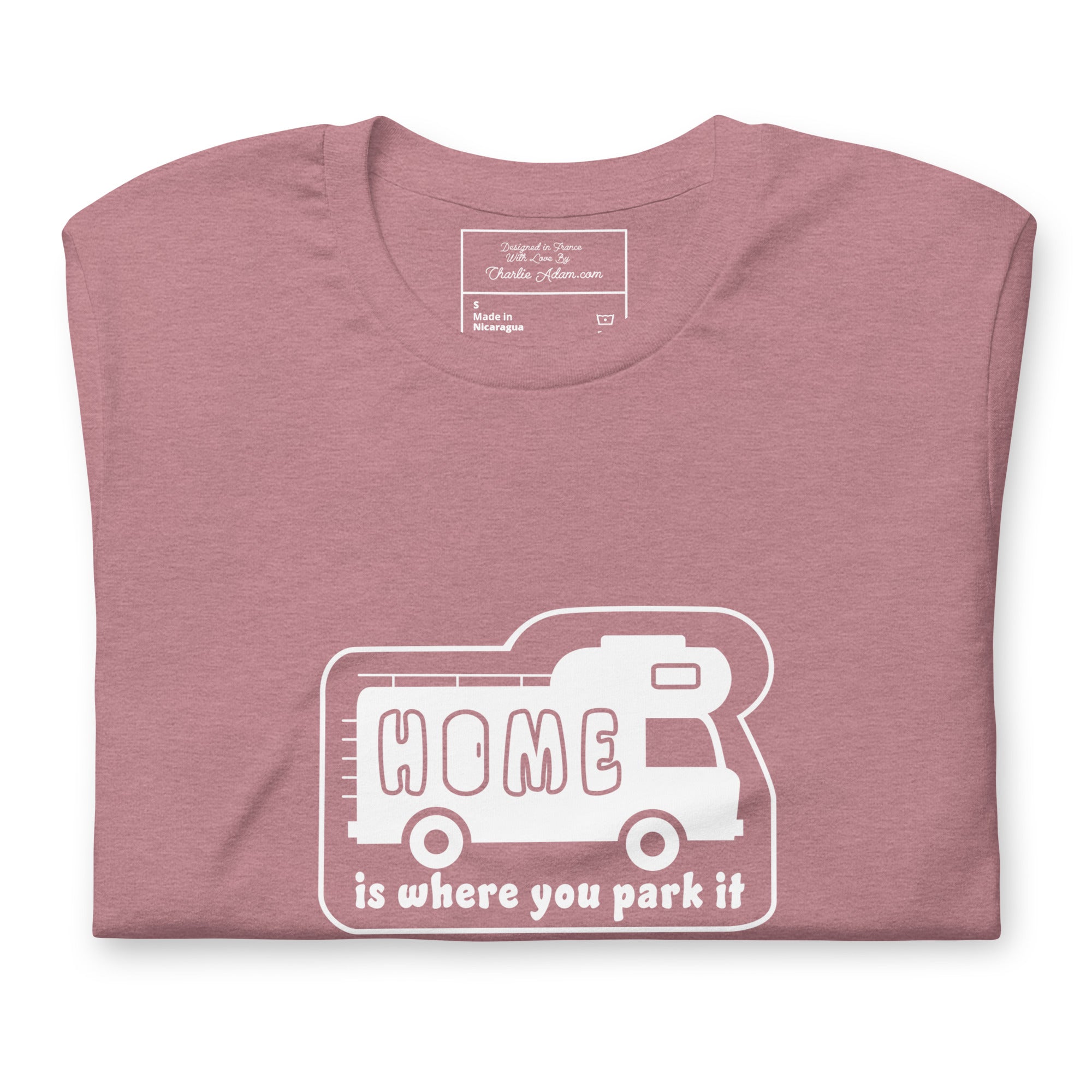Unisex cotton t-shirt Bold Camper Van on bright heather colors