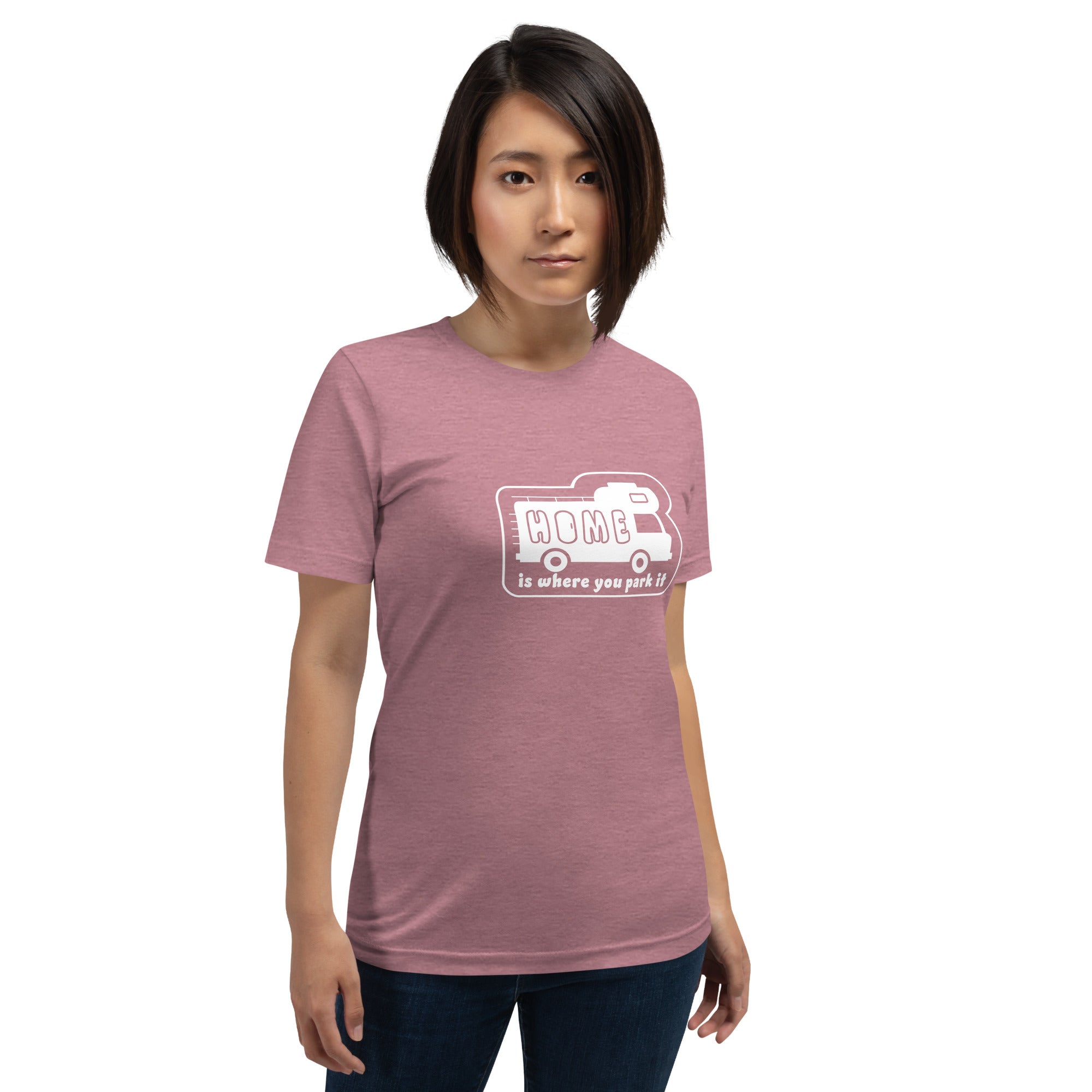 Unisex cotton t-shirt Bold Camper Van on bright heather colors