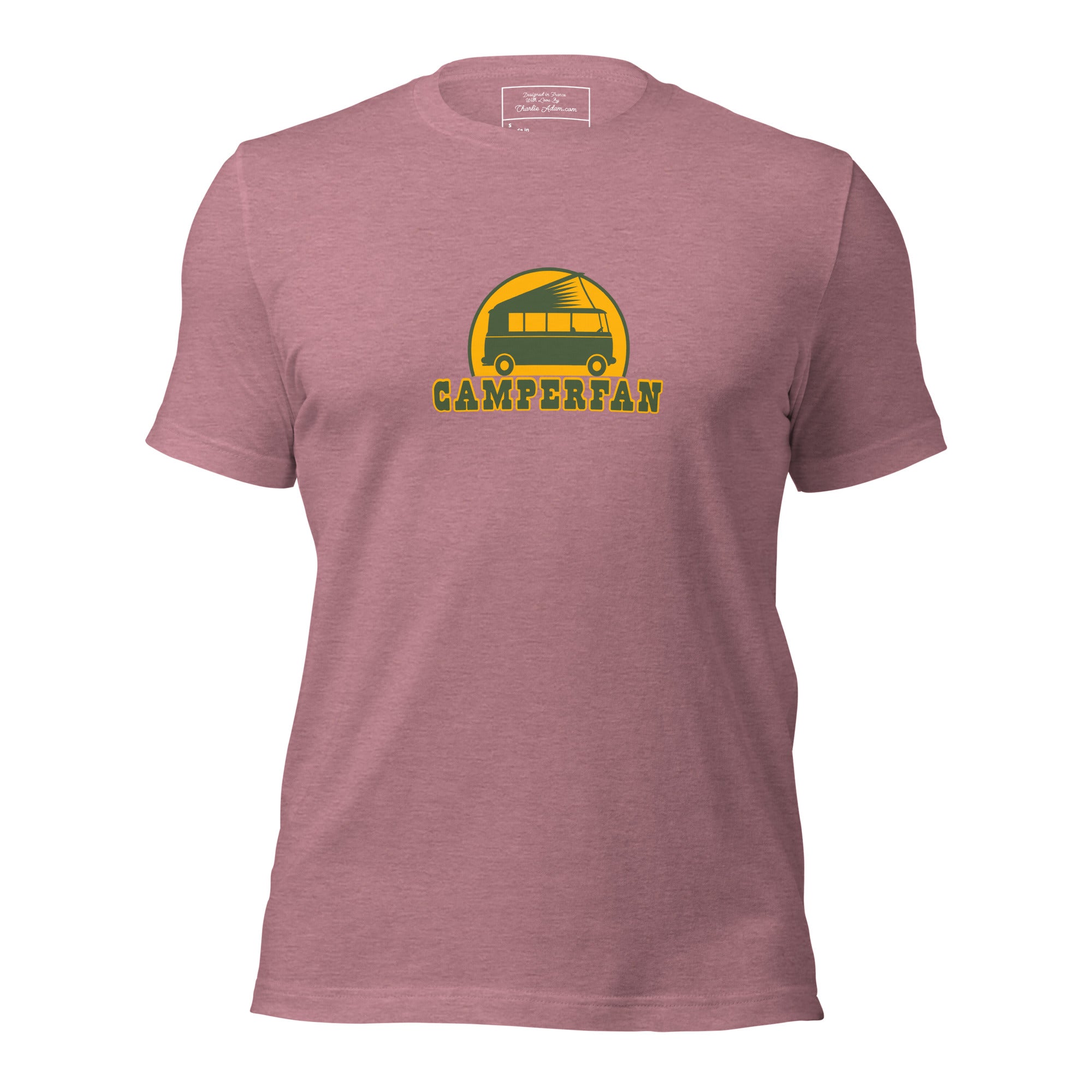 Unisex t-shirt Camperfan on bright heather colors