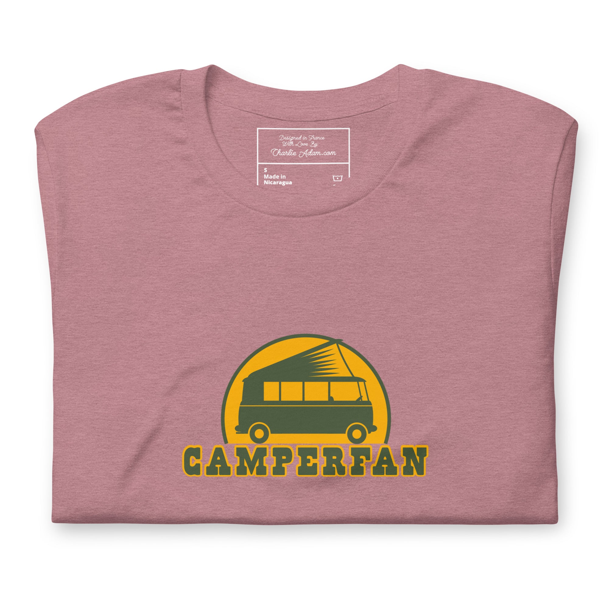 Unisex t-shirt Camperfan on bright heather colors