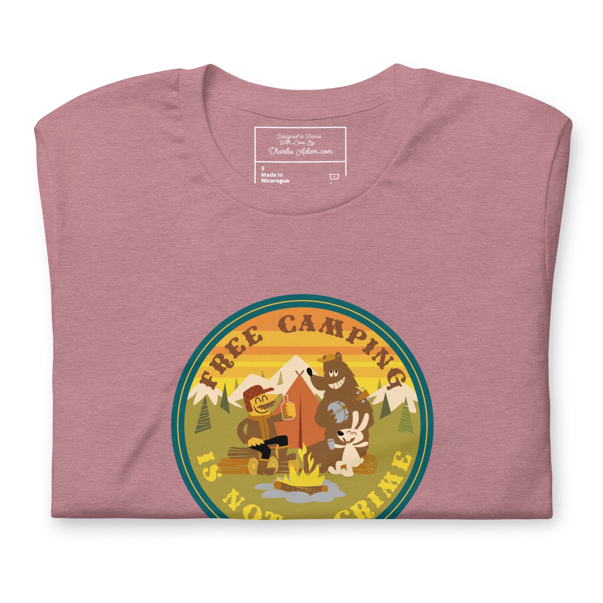 Unisex t-shirt Free camping is not a crime on bright heather colors