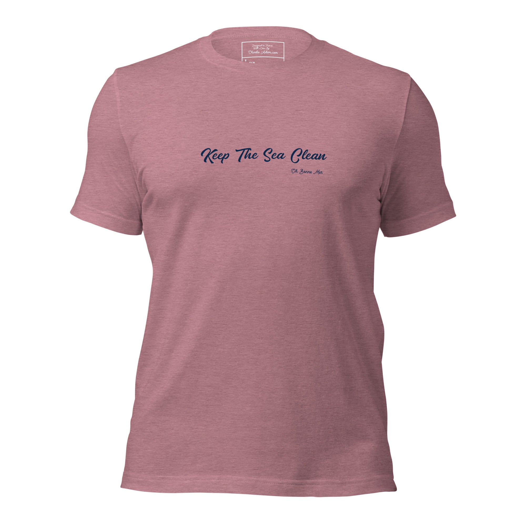 Unisex cotton t-shirt Keep The Sea Clean on bright heather colors